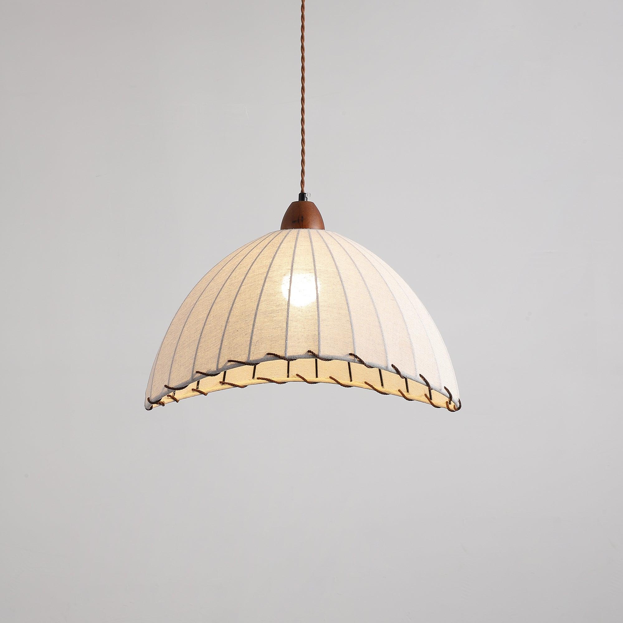 Modern Fabric Pendant Lamp - Handwoven Rattan Hanging Light for Dining Room, Bedroom, Living Room & Kitchen | Boho Chic Ceiling Fixture with Warm Ambient Lighting