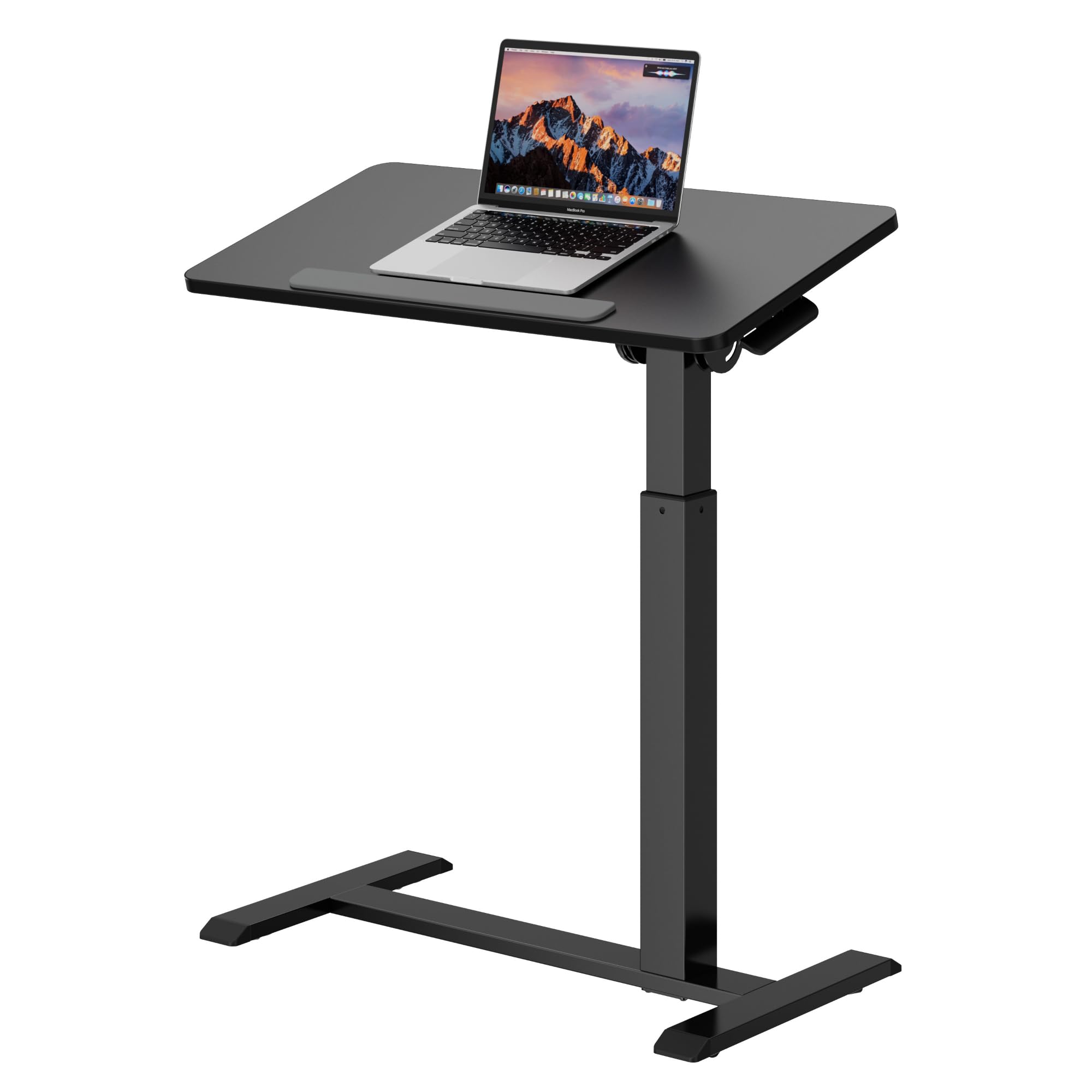 Adjustable Overbed Table with Wheels - 90° Tiltable Mobile Standing Desk & Portable Laptop Cart for Bed, Sofa, Office & Hospital Use (15.8