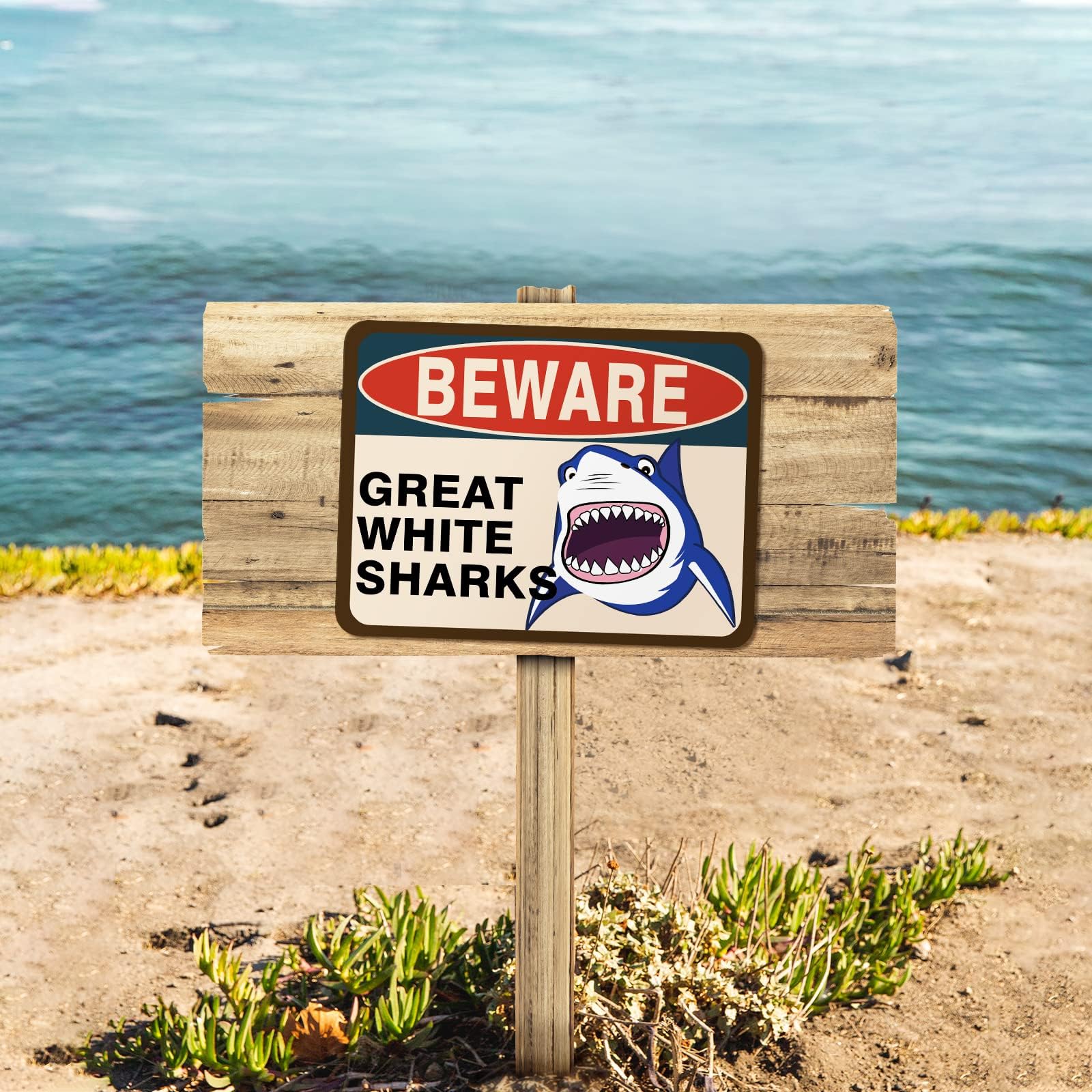 WERNNSAI Shark Zone Party Decorations - 9 PCS Shark Birthday Wall Decor, Posters & Warning Signs for Boys Kids Ocean Theme Party Supplies | Perfect for Underwater Birthday, Baby Shower & Classroom Decor