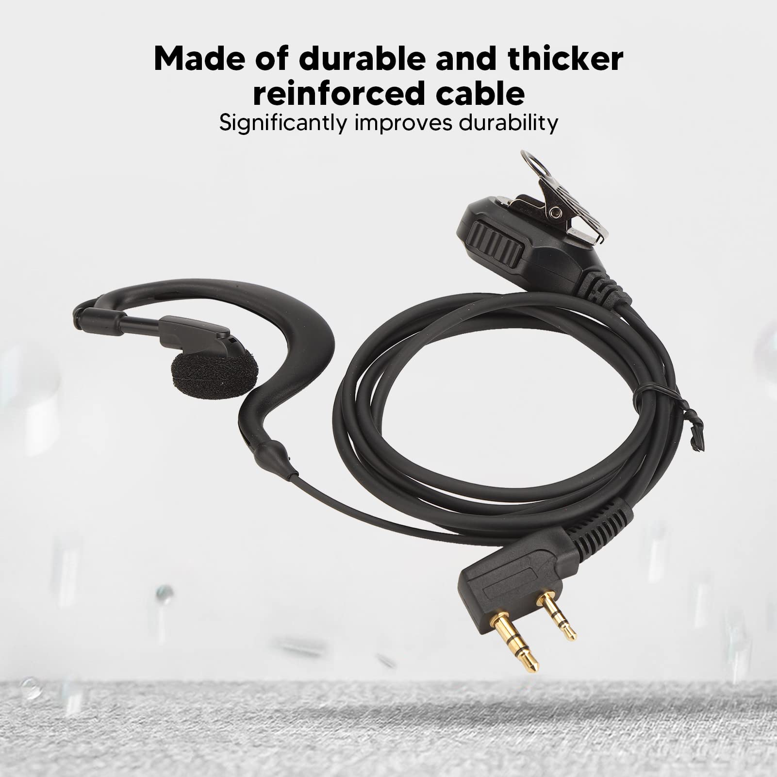 Retevis H-777 RT1 RT2 RT3 RT5 RT7 RT5R RT5RV RT-B6 Walkie Talkie Earpiece with Microphone - 2-Pin Two-Way Radio Headset (2-Pack) for Clear Communication in Construction, Security & Outdoor Activities