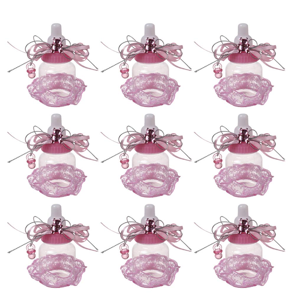 NUOBESTY 12pcs Fillable Baby Bottles - Candy Gift Box for Baby Shower, Christening, Baptism & Birthday Party - Perfect for Newborn Infant Boy Girl Gifts & Party Decorations (Great for Baby Registry, Gender Reveal & First Birthday Celebrations)