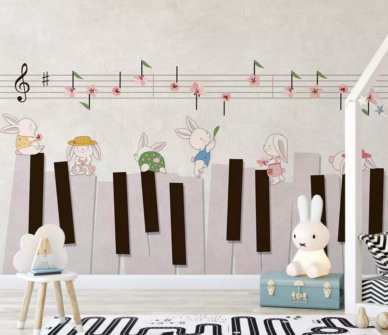 3D Music 677 Self-Adhesive Wallpaper Decal - Woven Paper Mural (416x254cm/164