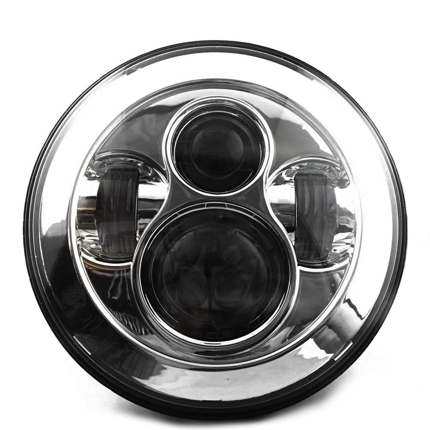 Eagle Lights 8700 7-Round Chrome LED Headlight Kit for Jeep Wrangler - Anti-Flicker Harness Included - Upgrade Your Off-Road Lighting for Night Driving & Adventure