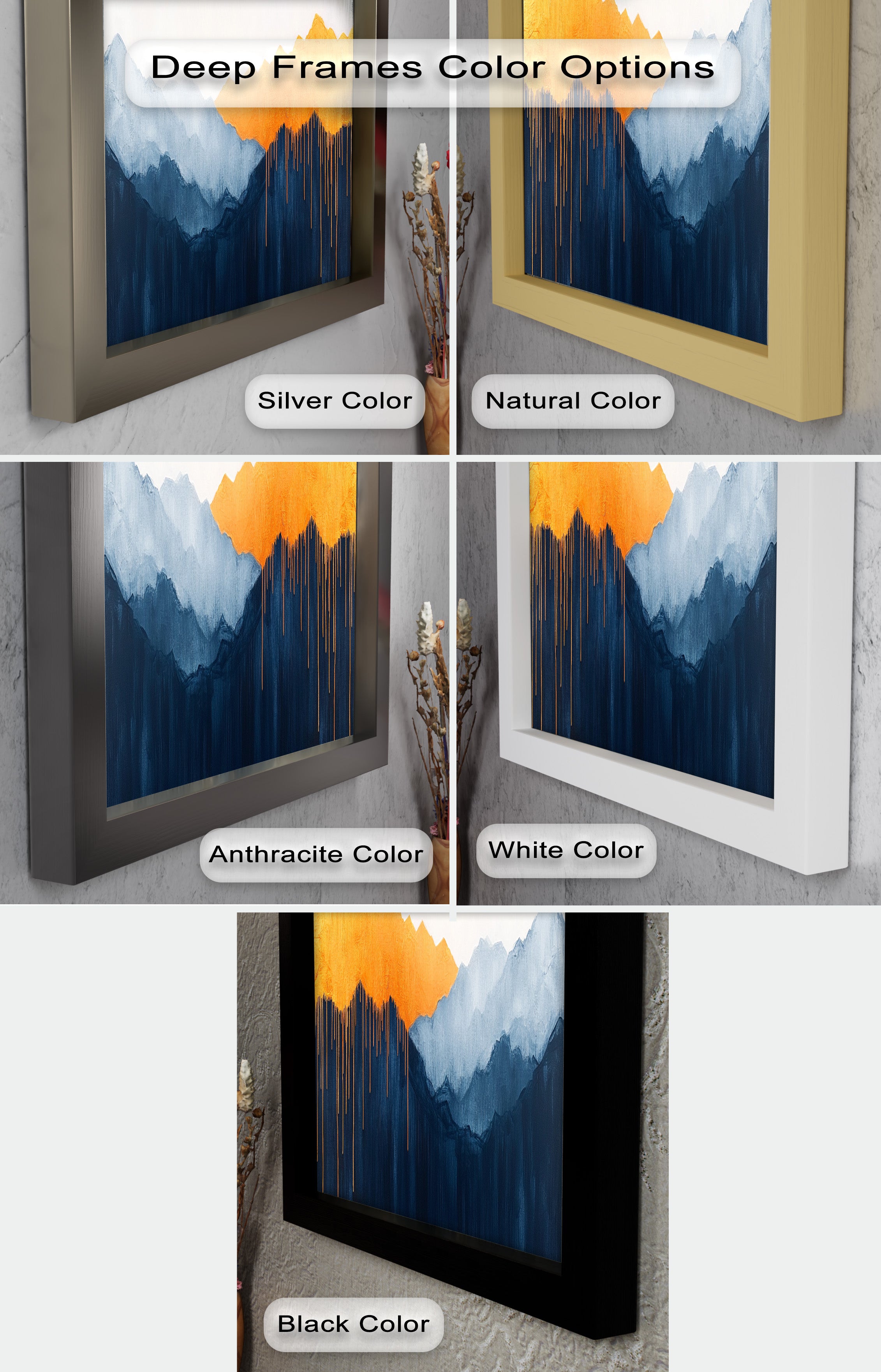 Abstract Mountain Art - Modern Oil Painting for Home & Office Decor | Wall Art for Living Room, Bedroom & Office