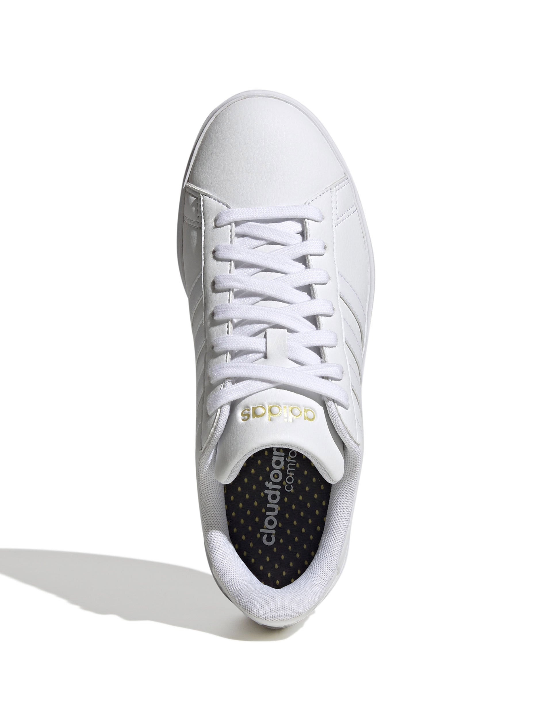 Adidas Grand Court 2.0 Sneakers - Cloud White/Gold Metallic - Comfortable Tennis Shoes for Men & Women - Perfect for Casual Wear, Gym & Outdoor Activities