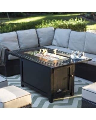 Napoleon Kensington Rectangular Patio Flame Fire Table - Outdoor Gas Fire Pit for Backyard, Deck, and Garden - Perfect for Entertaining and Relaxing