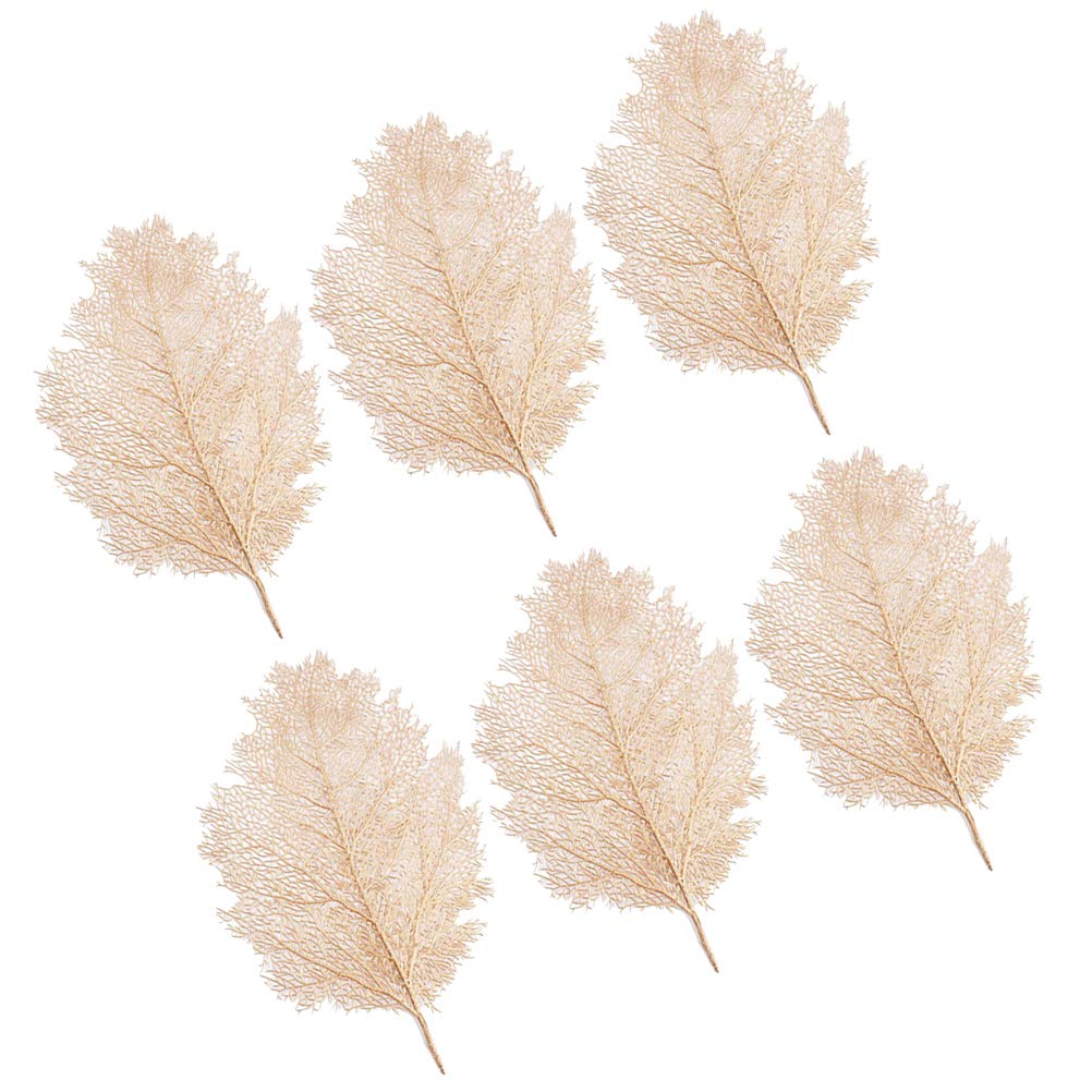 6-Piece Modern Christmas Table Place Mats Set - Heat Insulation Gold Leaf Design Holiday Dining Decor for Xmas, Thanksgiving & Dinner Parties
