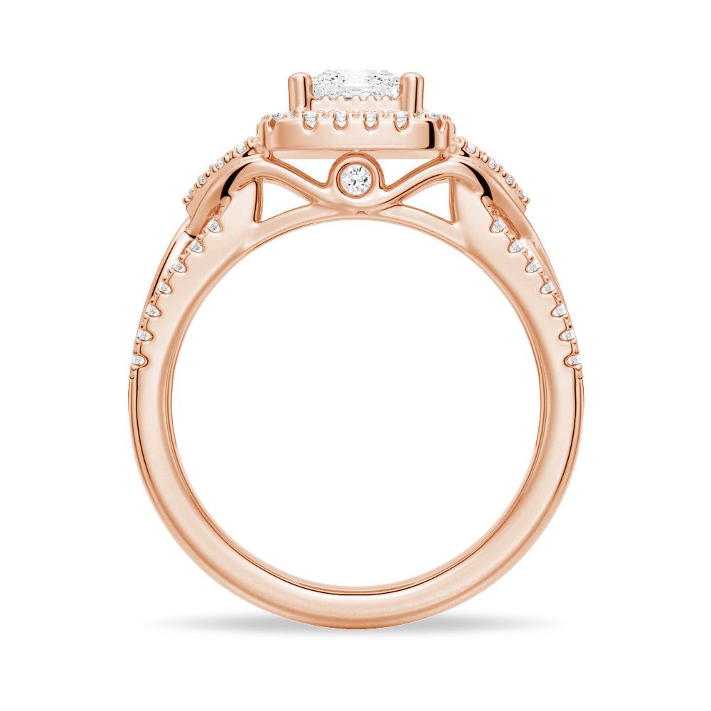 Vintage Princess Cut Moissanite Engagement Ring with Infinity Band - Perfect for Proposals, Anniversaries & Romantic Occasions