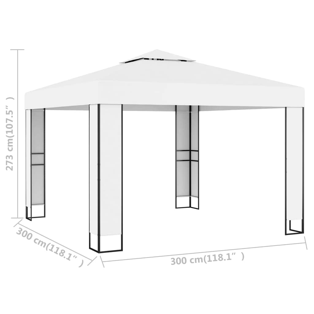 Premium 10x10ft Outdoor Gazebo Tent with Double Roof - Waterproof Patio Canopy for Backyard, Garden, Party & Camping - Fast Shipping & Easy Setup (White) | Perfect for BBQs, Picnics & Outdoor Relaxation