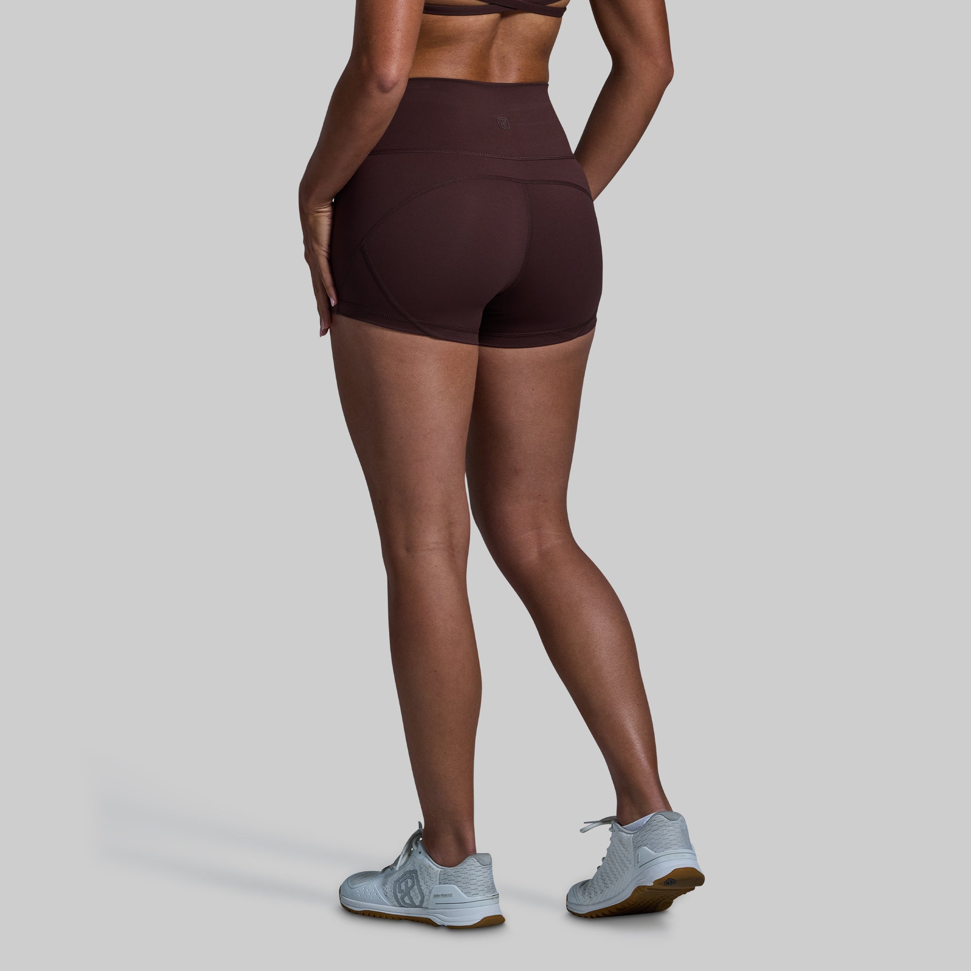 High Waisted Booty Shorts for Women - French Roast Color - Perfect for Gym, Yoga & Summer Outfits