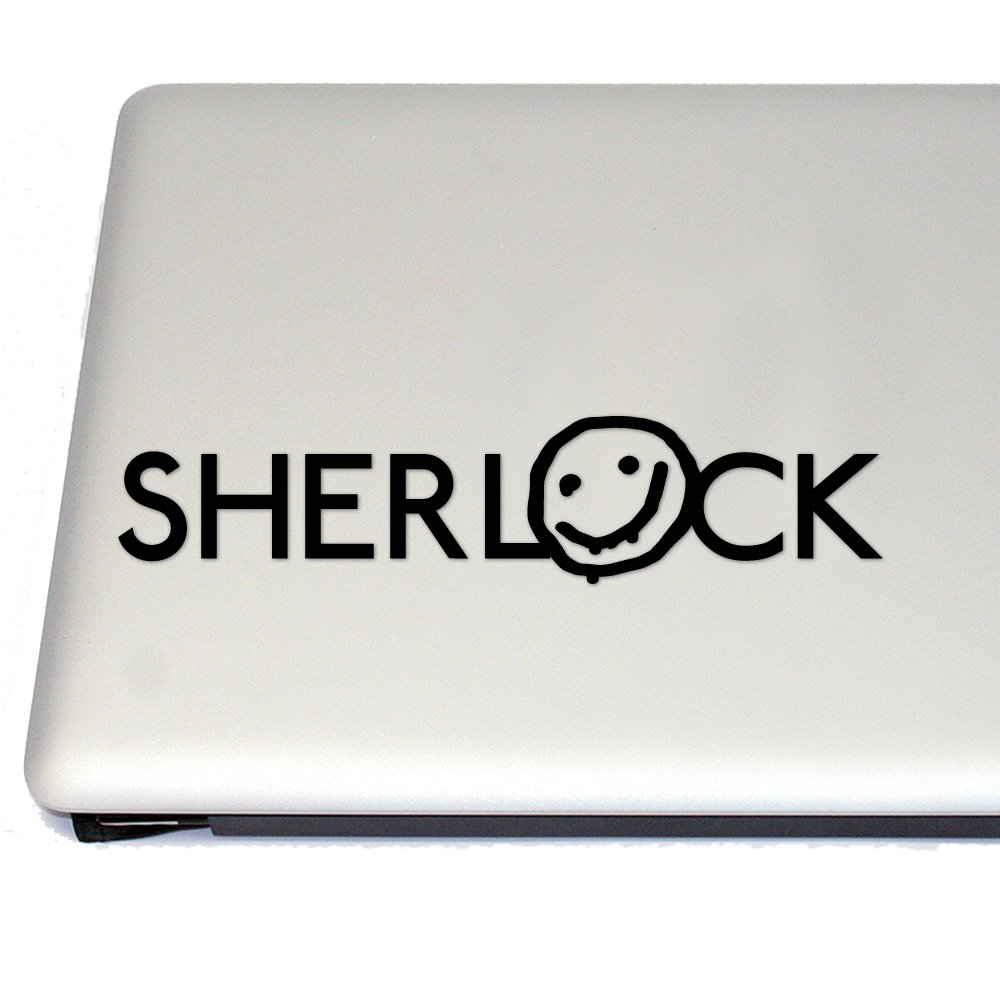 Sherlock Holmes Smiley Vinyl Decal - Black Cosplay Sticker for Laptops, Cars & Fan Gear - Perfect for Anime Conventions & Fan Merchandise