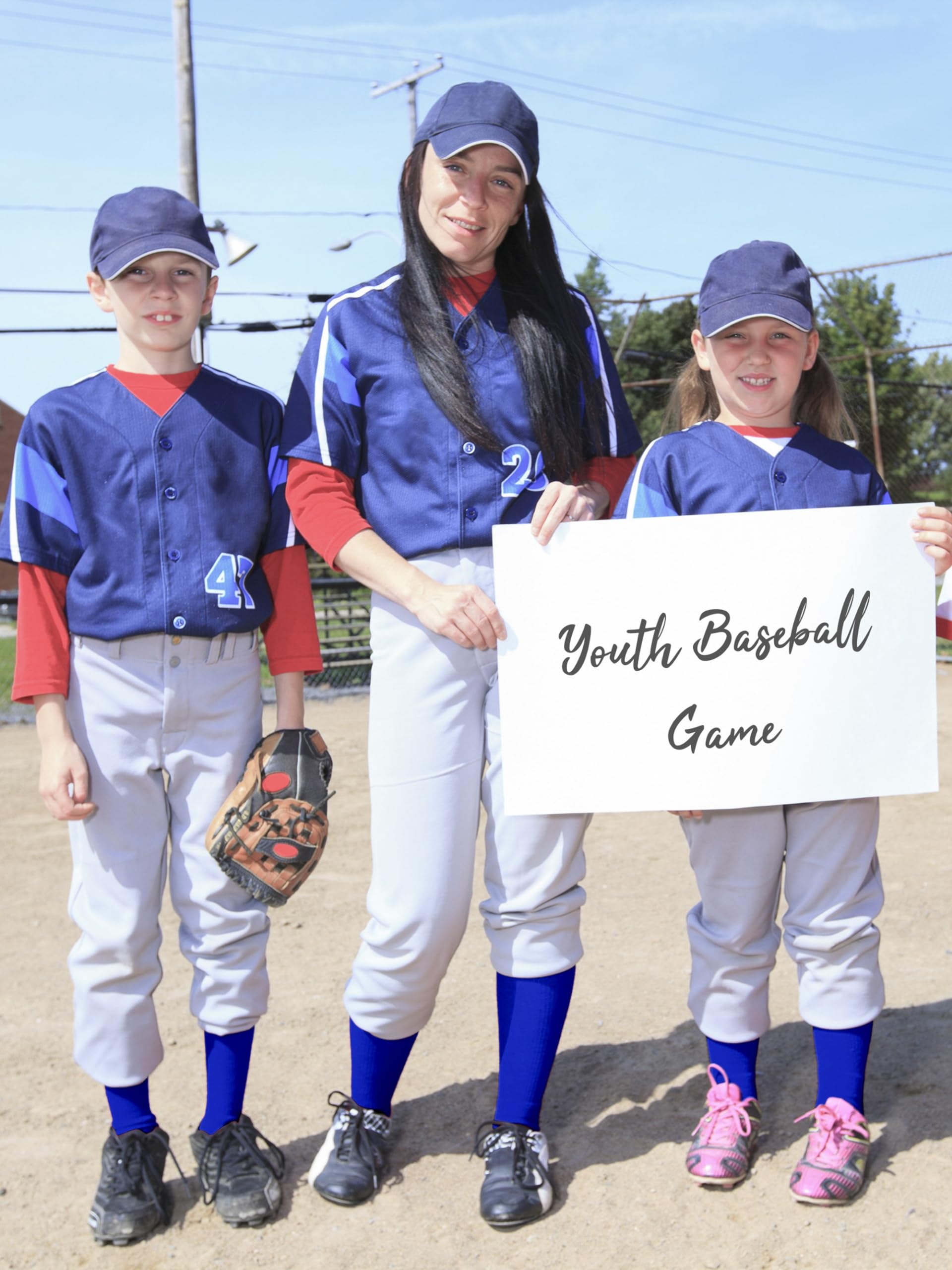**Youth Baseball Socks & Belt Combo Set - Adjustable for Boys & Girls - Perfect for Baseball & Softball Games, Practices & Sports Training**