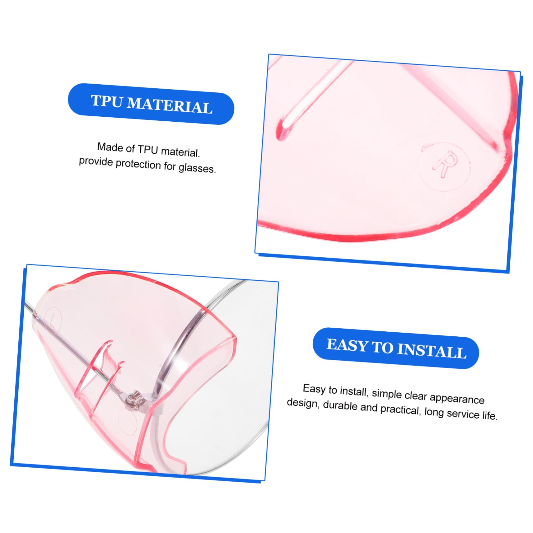 HOMSFOU 2 Pairs TPU Side Protectors for Glasses - Durable Protective Shields, Side Visor with Single Hole Design - Safety Glasses Accessories for Work, Sports & Outdoor Activities