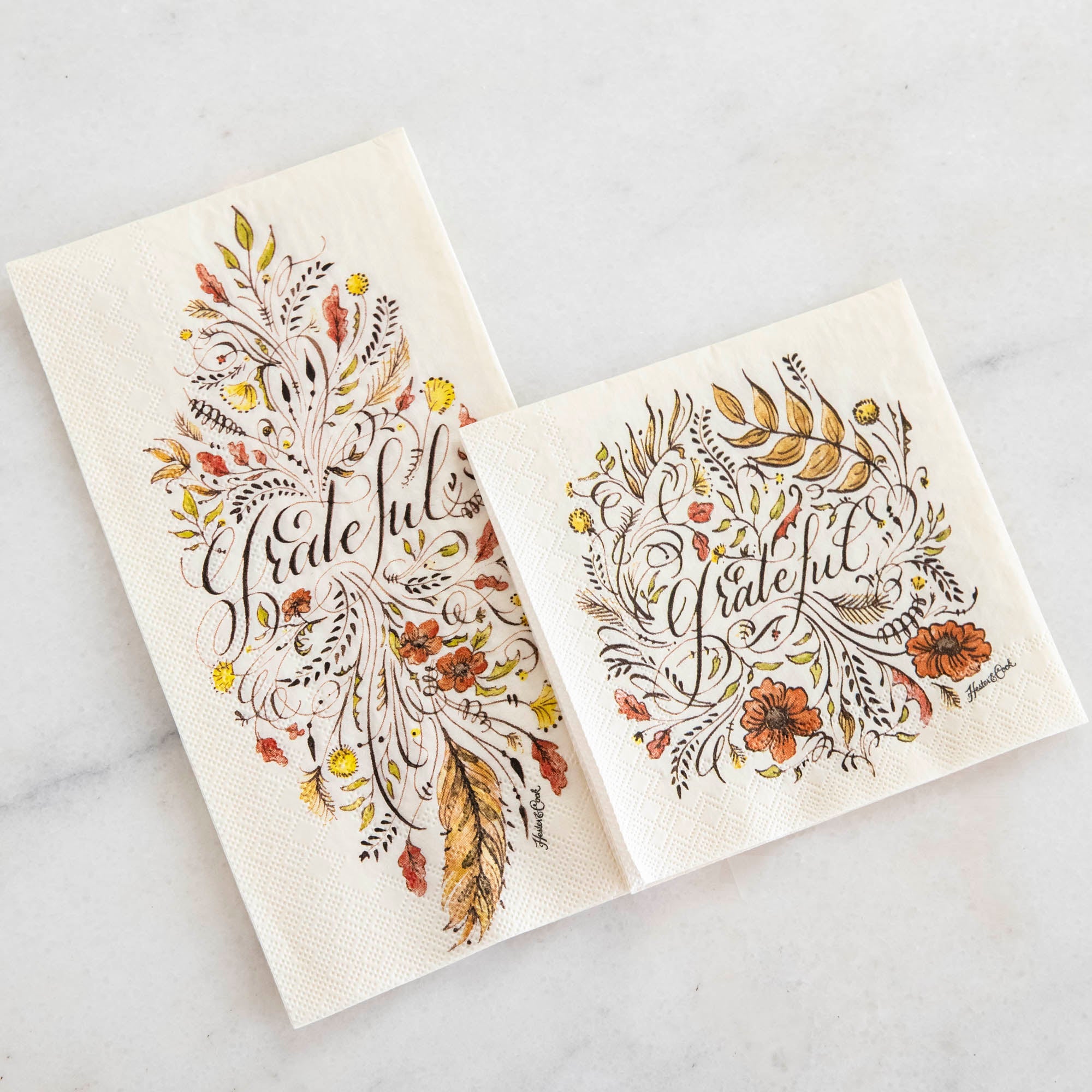 Grateful Cocktail Napkins - Premium Paper Drink Coasters for Parties, Weddings & Bars - Set of 50