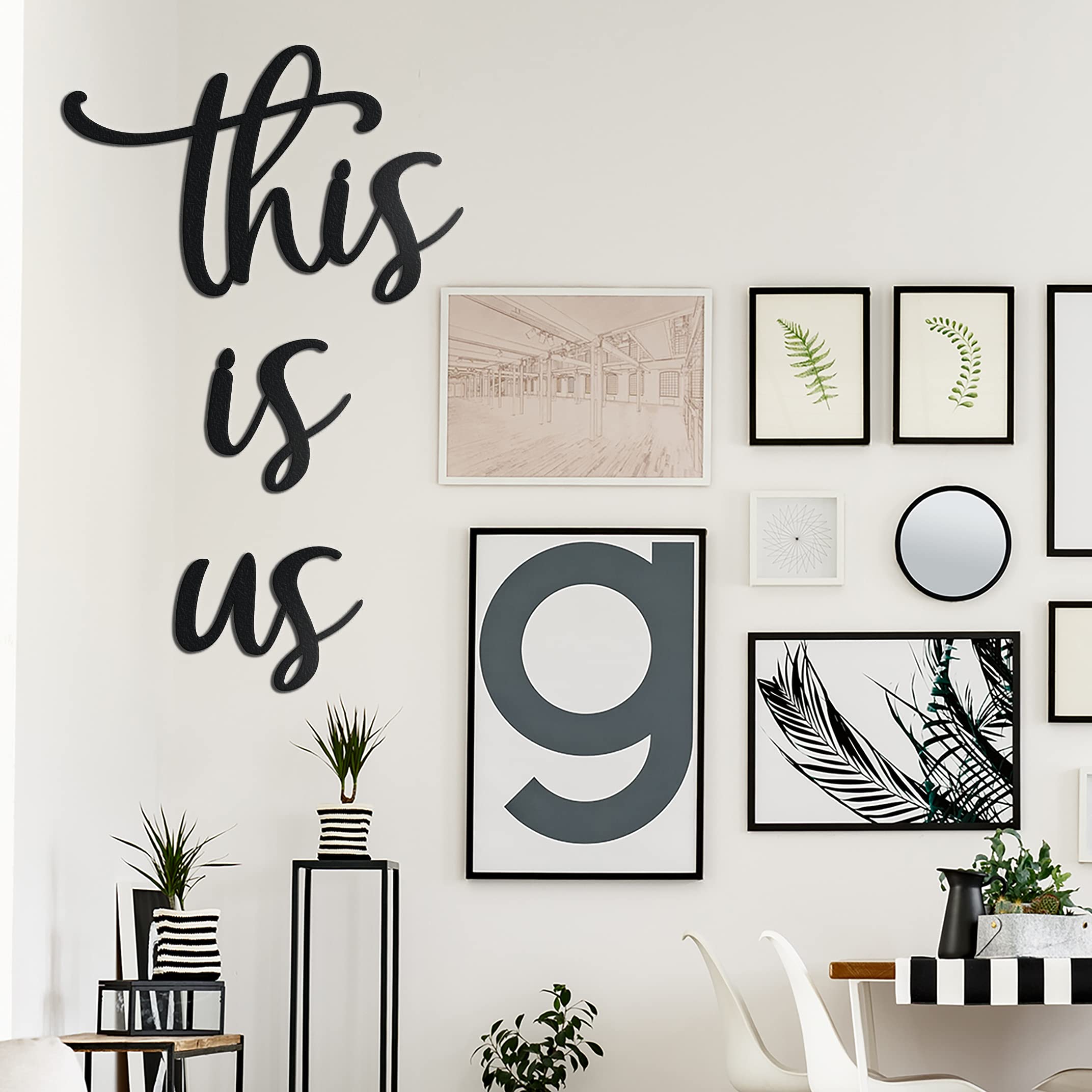This Is Us Metal Wall Decor - 11”x39” Large Black Home Sign for Living Room & Bedroom | Rustic Room Decor, Housewarming Gift, Family Wall Art