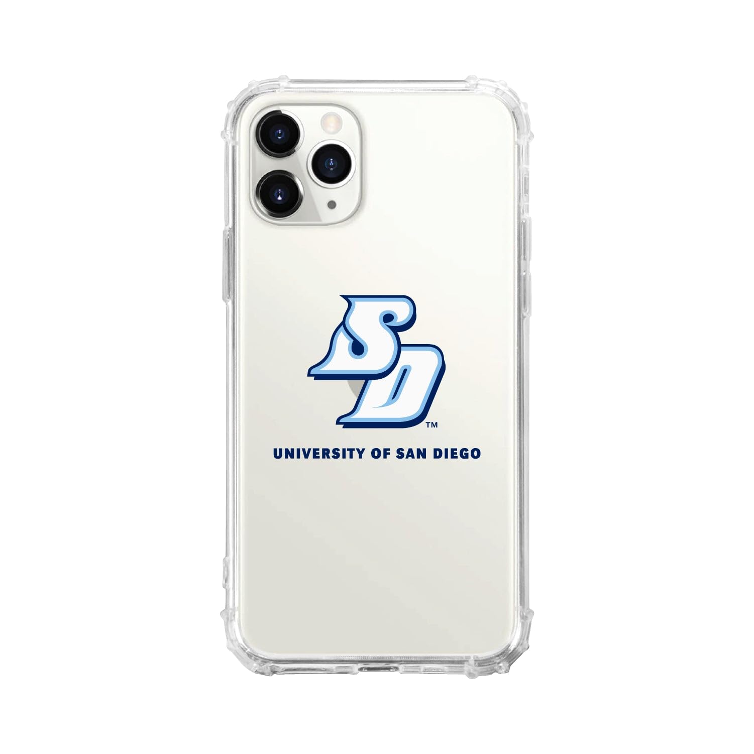 OTM Essentials Rugged Phone Case for iPhone 13 Pro - Shockproof Protective Cover with Reinforced Edges, Classic White Design | Perfect for University of San Diego Students & Active Lifestyles