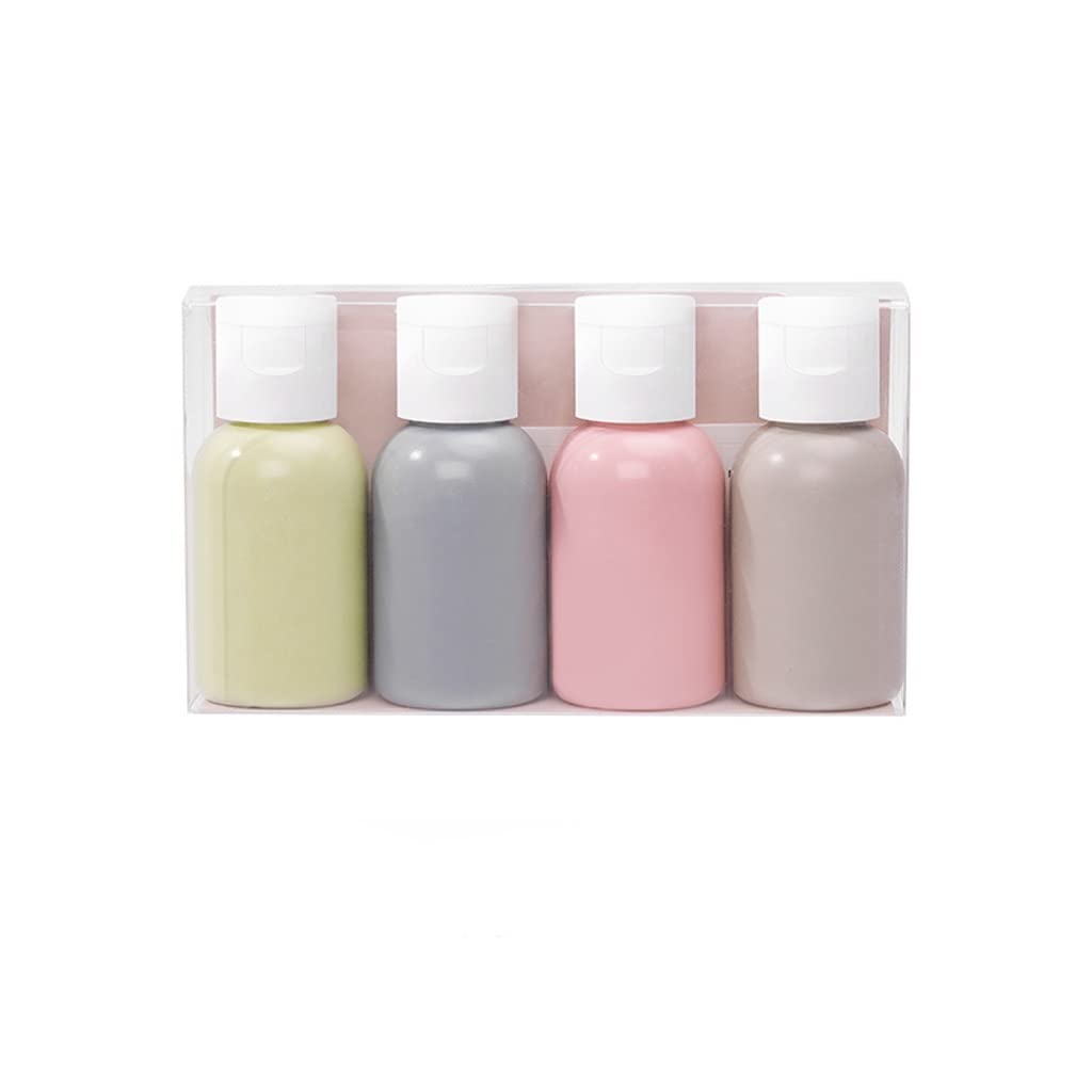 HXR 4-Pack 40ml Travel Toiletries Bottles Set - Leak Proof Portable Squeeze Lotion Containers for Shampoo, Conditioner & Body Wash | Perfect for Airplane Carry-on, Gym & Vacation Essentials