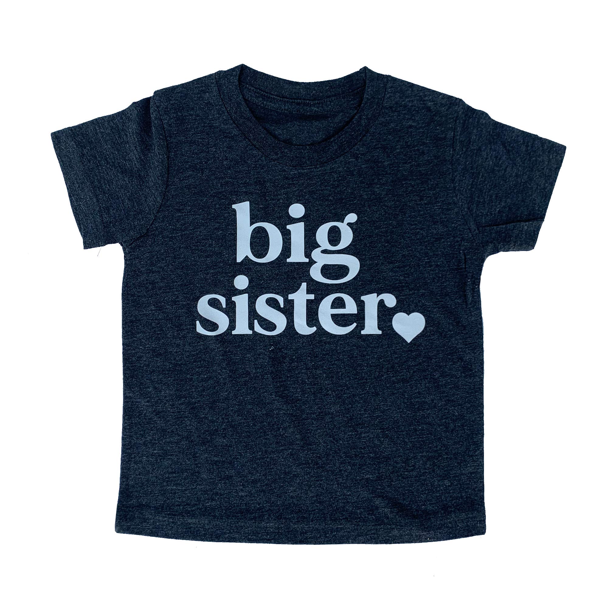 Big Sister & Little Sister Matching Sibling Reveal T-Shirts for Girls - Cute Toddler Baby Announcement Outfit for Family Photos & Gender Reveal Parties