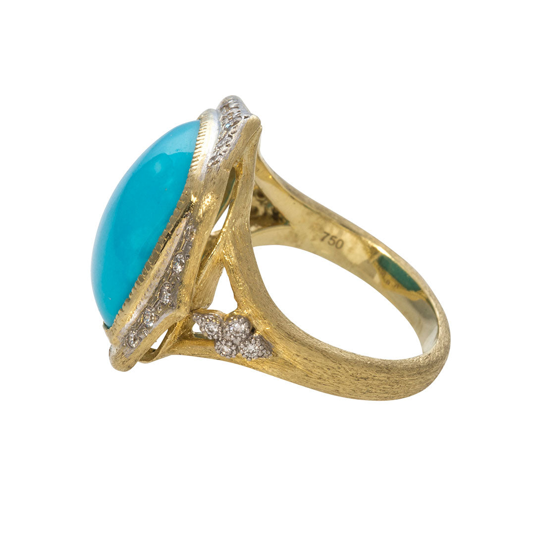 Jude Frances Moroccan Marrakesh Cushion Turquoise Ring - Handmade Boho Chic Jewelry for Women, Perfect for Festivals, Weddings & Everyday Wear