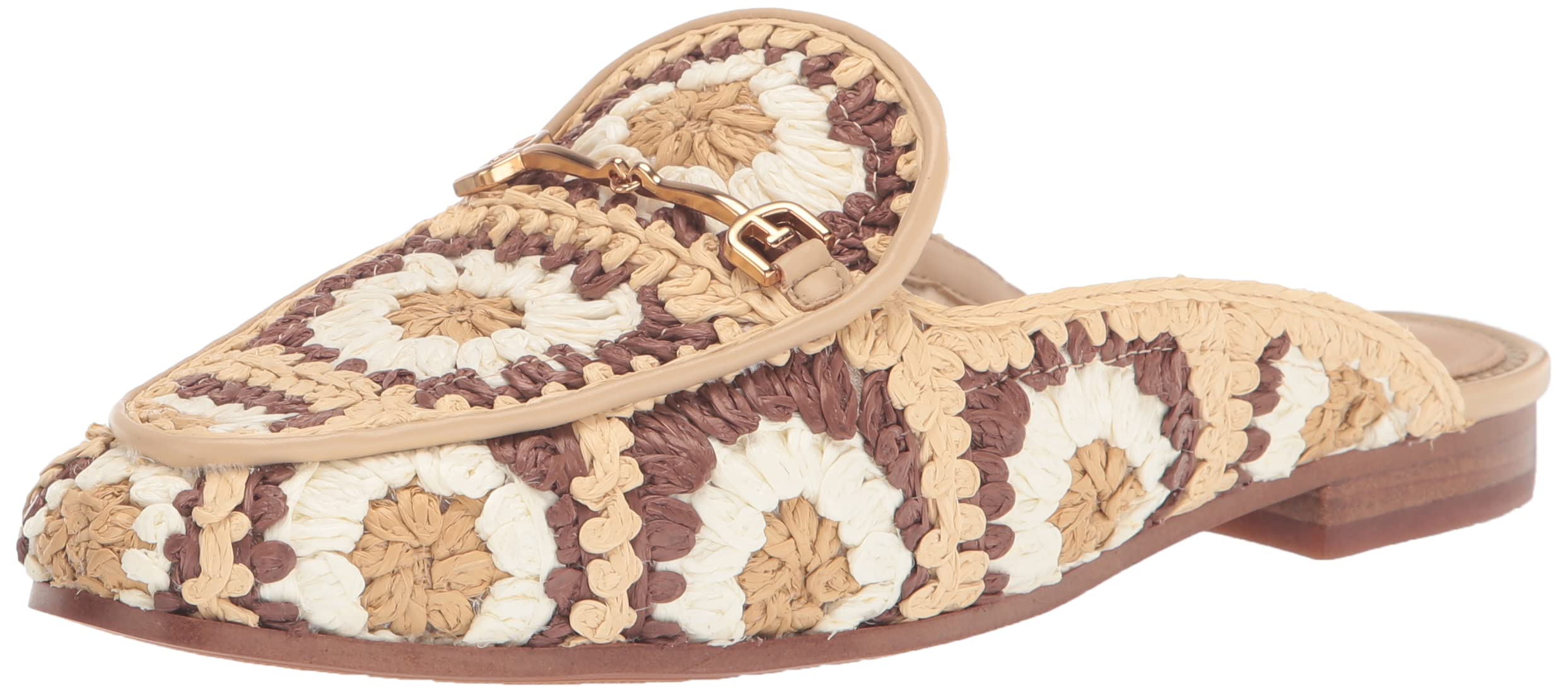 Sam Edelman Women's Linnie Crochet Bit Mule Sandals - Comfortable Boho Chic Slide Shoes for Summer, Beach & Casual Outfits