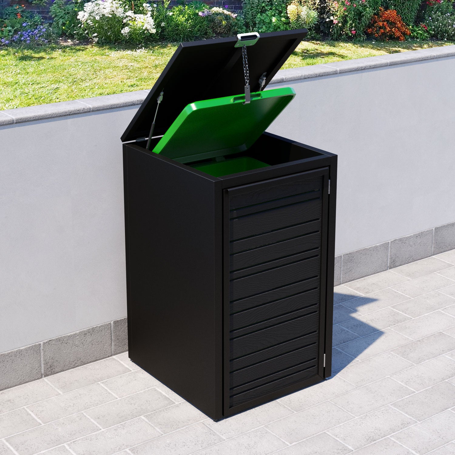 Black 2 Bin Storage Cabinet with Linen Door - Perfect for Kitchen, Bathroom, or Laundry Room Organization