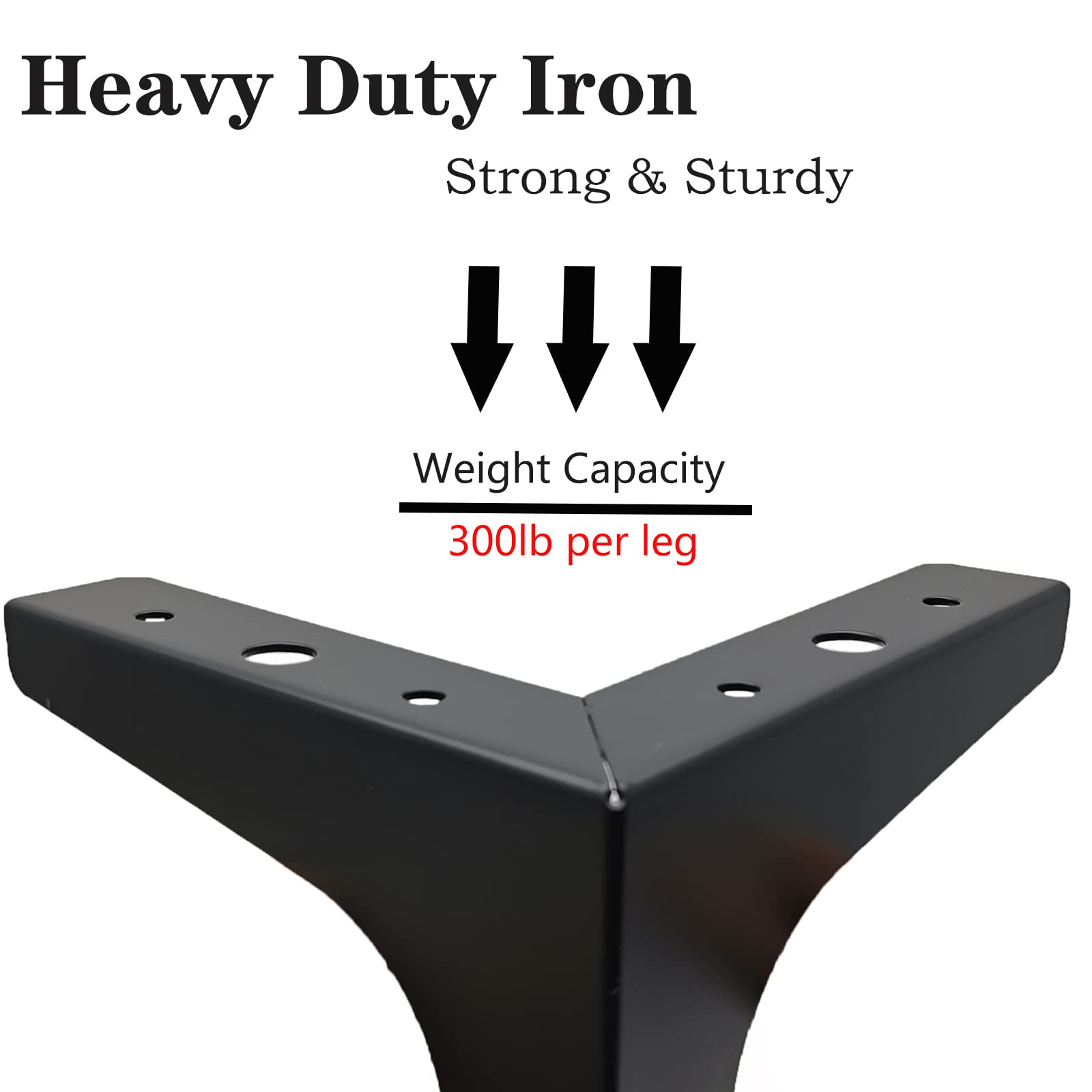 6.7 Inch (17cm) Metal Furniture Legs Set of 4 - Modern Triangle Feet in Matte Black for Sofa, Cabinet, Cupboard, Couch, Chair & Ottoman - Perfect for Living Room, Bedroom & Office Furniture Upgrade