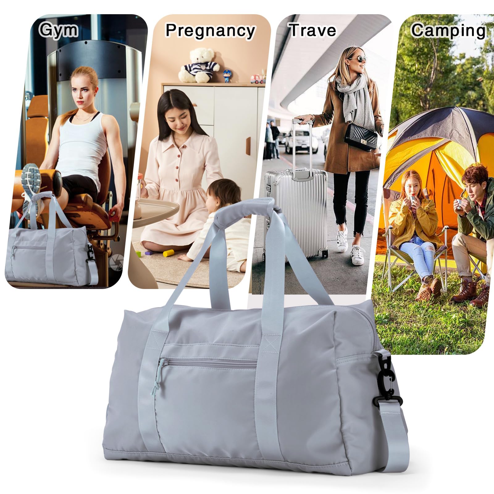 Waterproof Travel Duffle Bag for Men & Women - Large Gym Sports Weekender Bag with Wet Pocket - Carry On Tote Bag for Airplane, Workout, Beach & Weekend Getaways