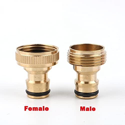 Premium Solid Brass Garden Hose Quick Connect Fitting - 1/2