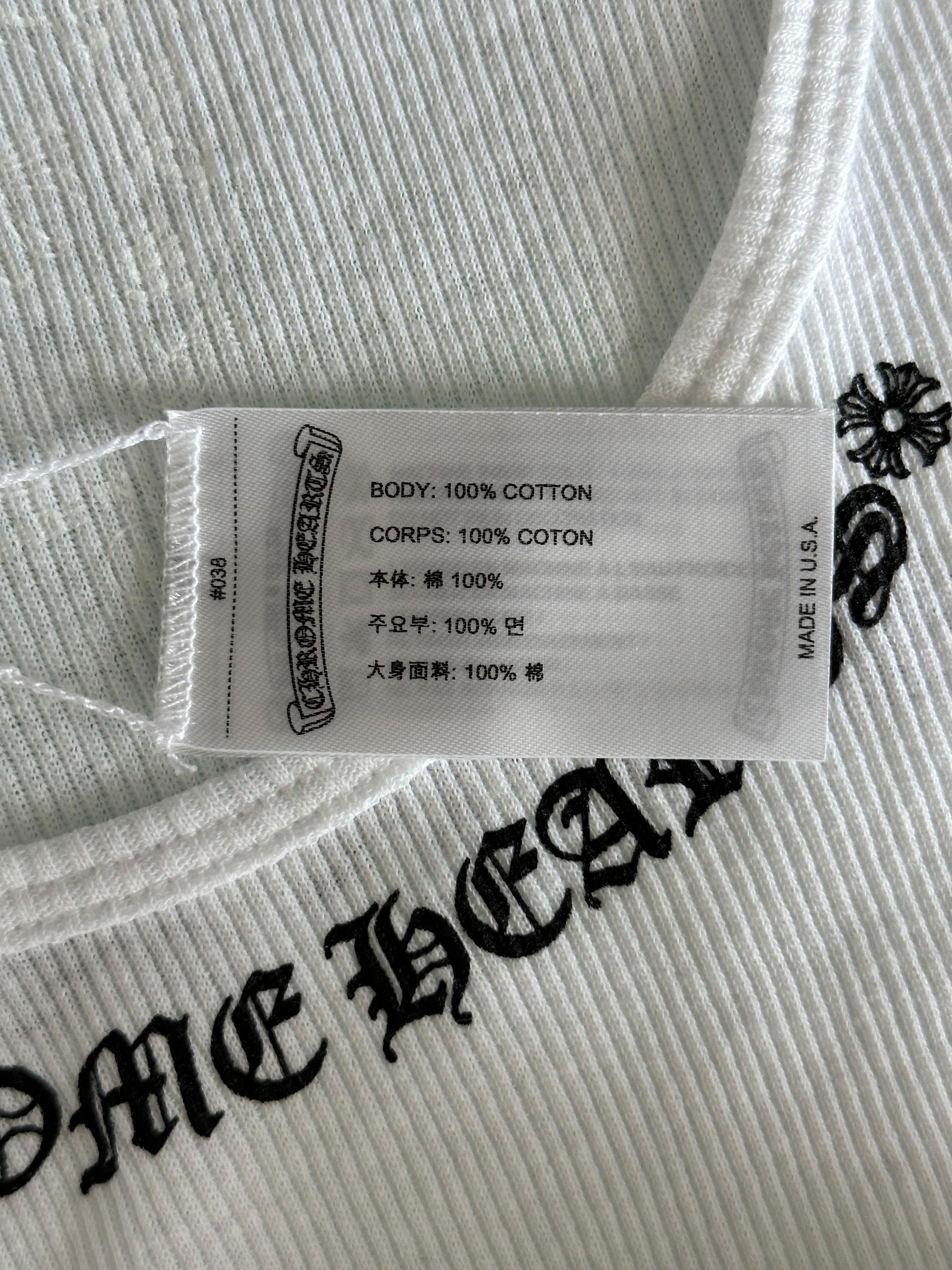Chrome Hearts Love You Tank Top - White & Black Graphic Print, Vintage Style, Unisex Streetwear for Casual Outfits & Summer Fashion