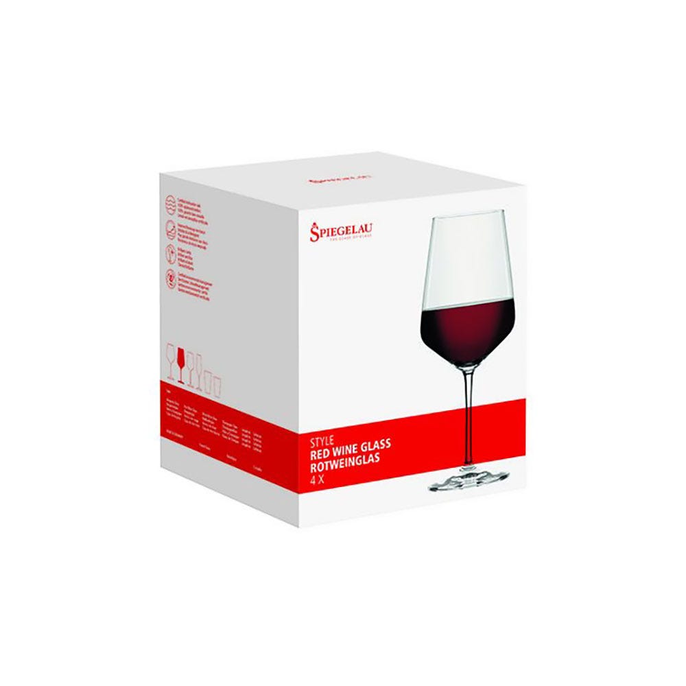 Premium Spiegelau Crystal Red Wine Glasses Set of 4 - Elegant Stemware for Cabernet, Merlot & Pinot Noir - Perfect for Dinner Parties, Wine Tasting & Romantic Evenings