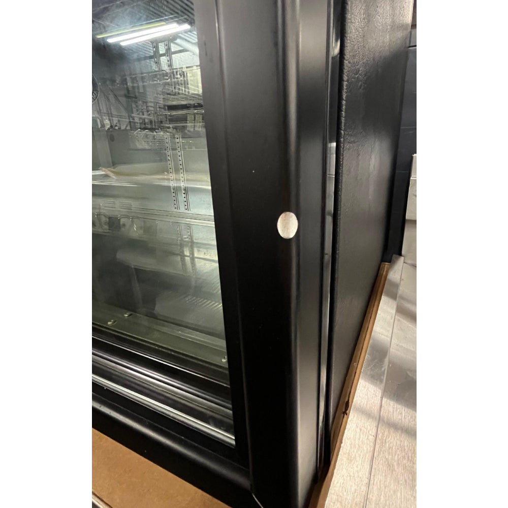 Used True TBB 24 Gallon 60G 60 Glass Door Black Back Bar Refrigerator - Perfect for Bars, Restaurants & Commercial Kitchens
