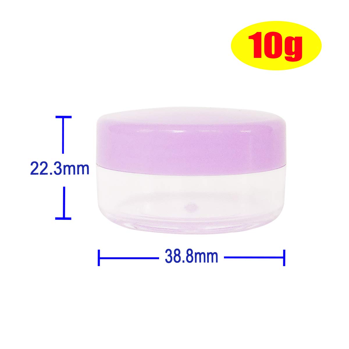 30pcs 10ml Travel Sample Jars with Purple Lids - Empty Small Cosmetic Containers for Eyeshadow, Lip Gloss, Cream & More | Mini 10g Plastic Makeup Pots for Travel, DIY Beauty, Salon Use & Home Organization