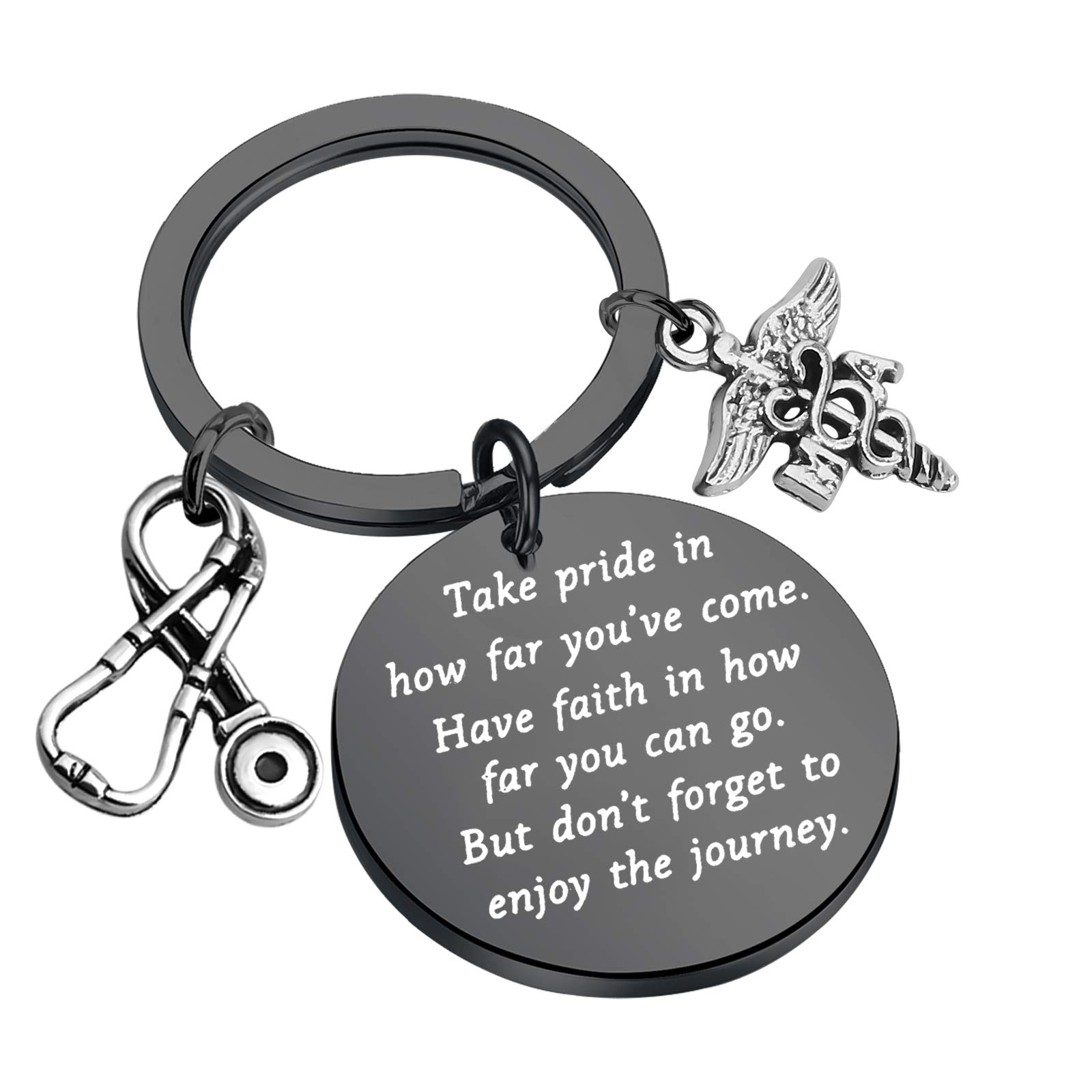 FUSTMW Medical Assistant Graduation Gift Keychain - Engraved MA Appreciation Present for Nurses & Healthcare Workers - Perfect for Clinicals, White Coat Ceremony & Medical School Graduation