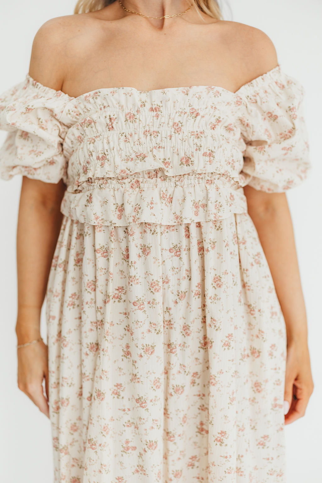Finley 100% Cotton Peplum Midi Dress - Petal Pink | Bump & Nursing Friendly Maternity Dress | Perfect for Baby Showers, Nursing & Everyday Wear