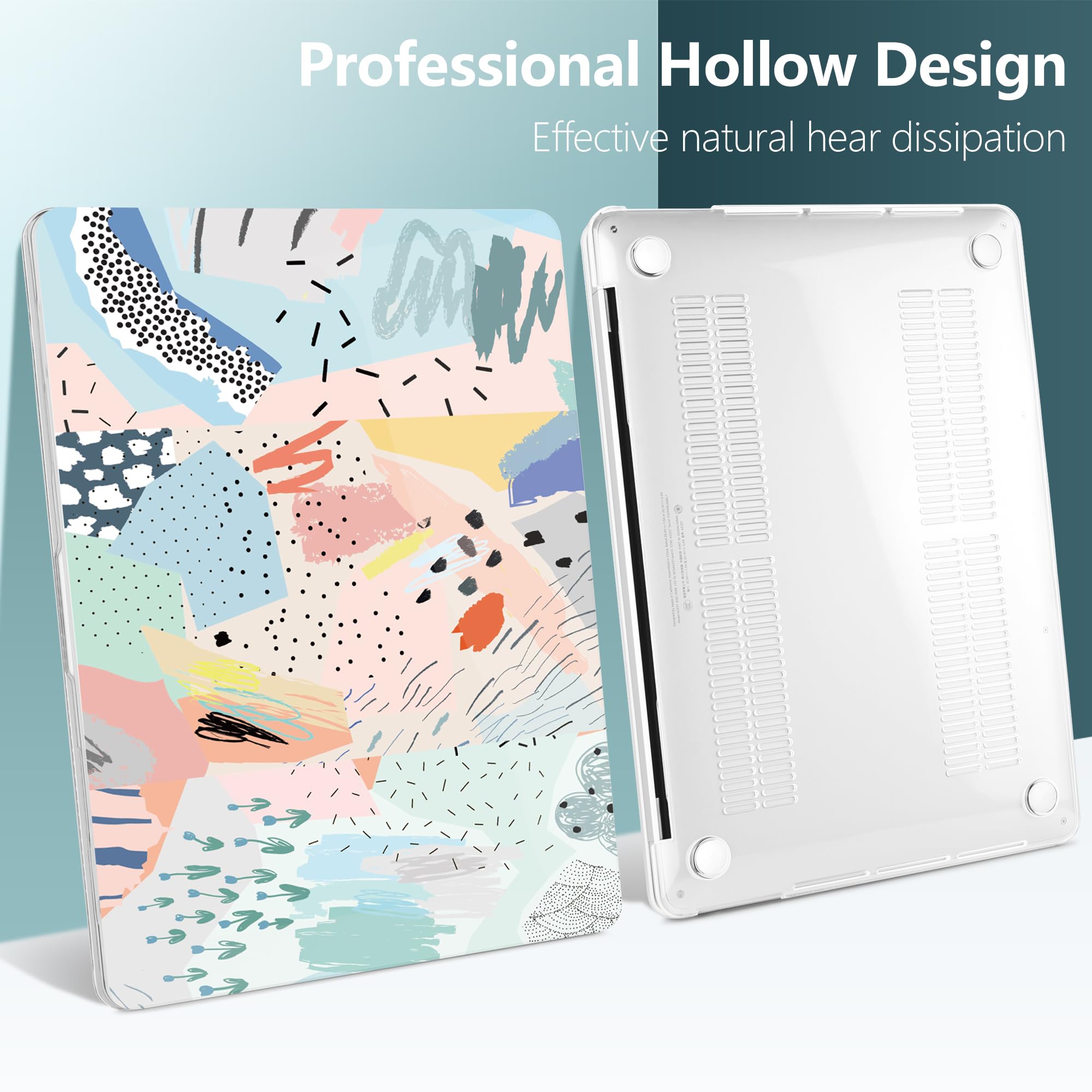 TwoL Hard Plastic Protective Case Cover for MacBook Pro 13 inch (2020-2022 Models A2338 M2/M1 A2289 A2251) with Keyboard Skin & Screen Protector - Floral Design | Perfect for Work, Travel & School Use