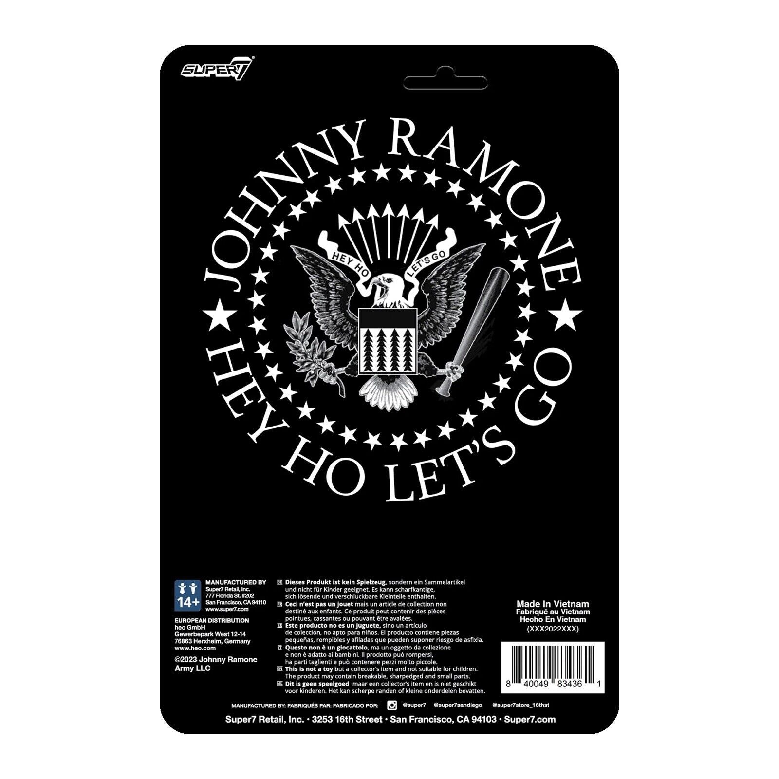 Johnny Ramone W1 ReAction Figure by Super7 - Punk Rock Collectible Toy for Fans & Music Lovers - Perfect for Display, Gifts & Pop Culture Collections