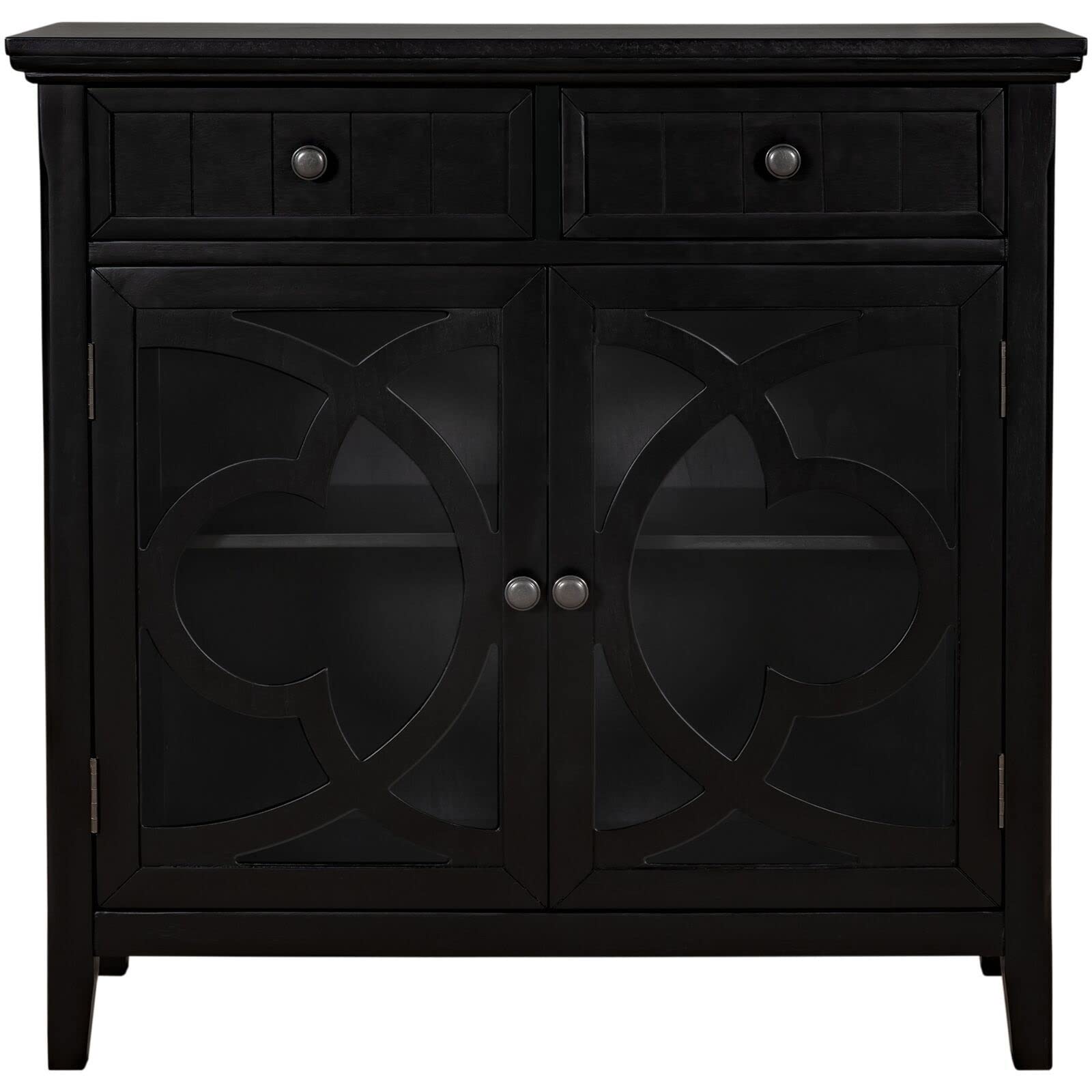 ALIDAM Wooden Accent Storage Cabinet with Adjustable Shelf & Glass Doors - Perfect for Living Room, Bedroom, or Office Organization & Display