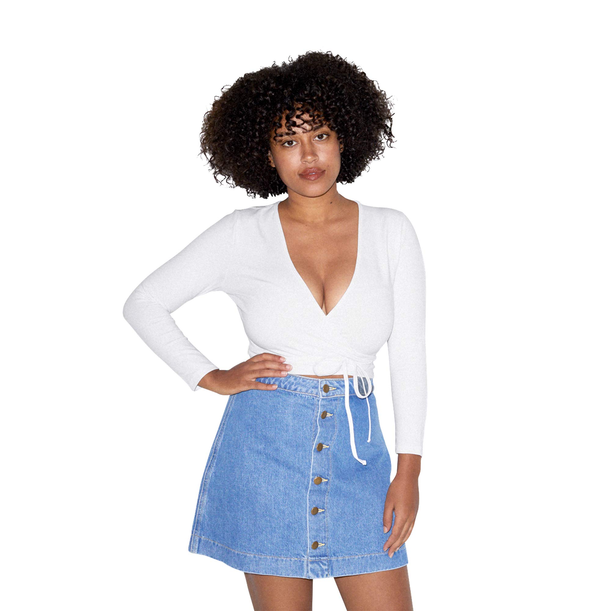 American Apparel Women's Cotton Spandex Julliard Long Sleeve T-Shirt | Comfortable Stretch Fit Casual Top for Everyday Wear | Perfect for Yoga, Workouts & Layering