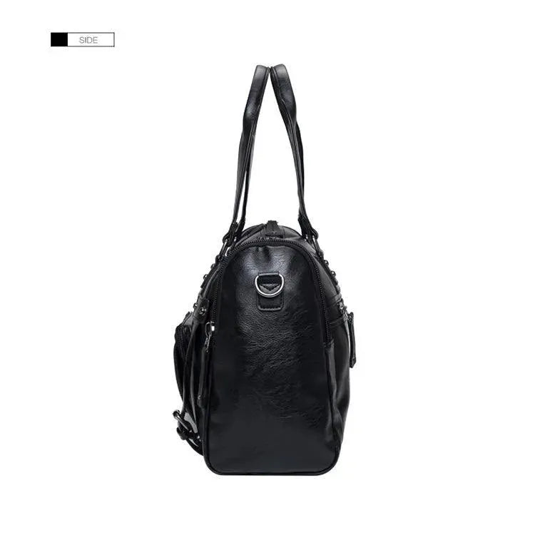 Premium Genuine Leather Duffle Bags for Men - Waterproof Travel Gym Weekender Bag - Perfect for Business Trips, Gym & Weekend Getaways