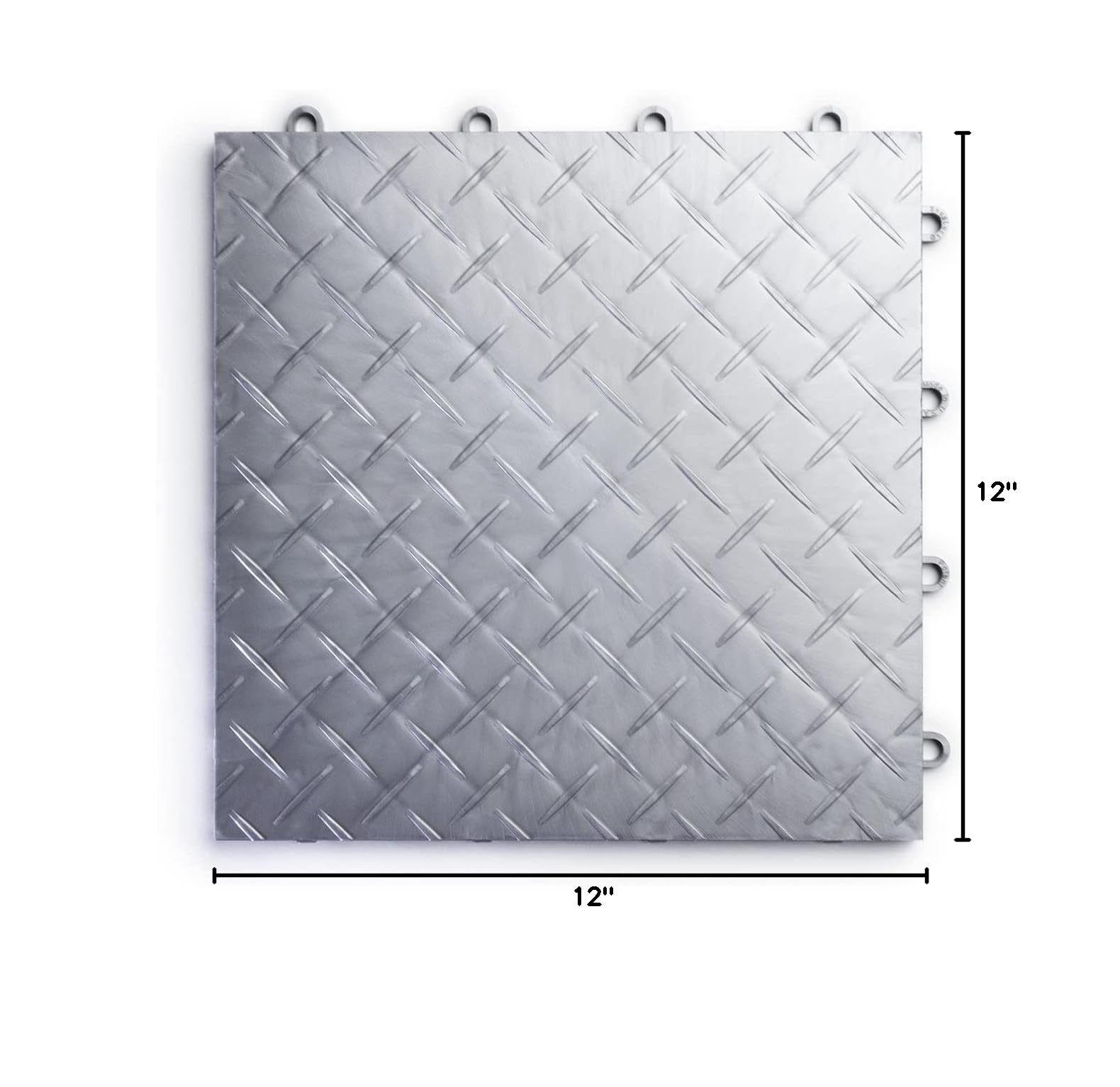 RaceDeck Diamond Plate Garage Floor Tiles - 24-Piece Durable Interlocking Modular Flooring System for Home & Commercial Use - Alloy Construction - Perfect for Garages, Workshops, Basements & Auto Shops