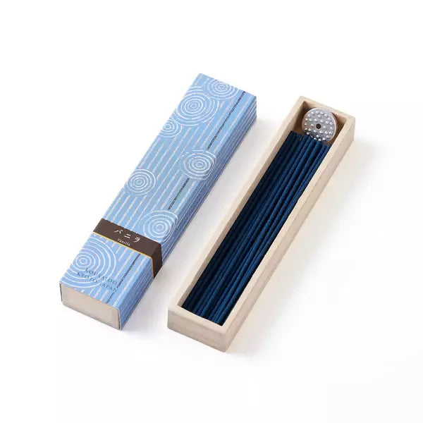 Premium Kousaido Sweet Vanilla Long Incense Sticks - 40 Count in Elegant Wooden Box | Aromatic Home Fragrance for Relaxation, Meditation & Yoga Spaces