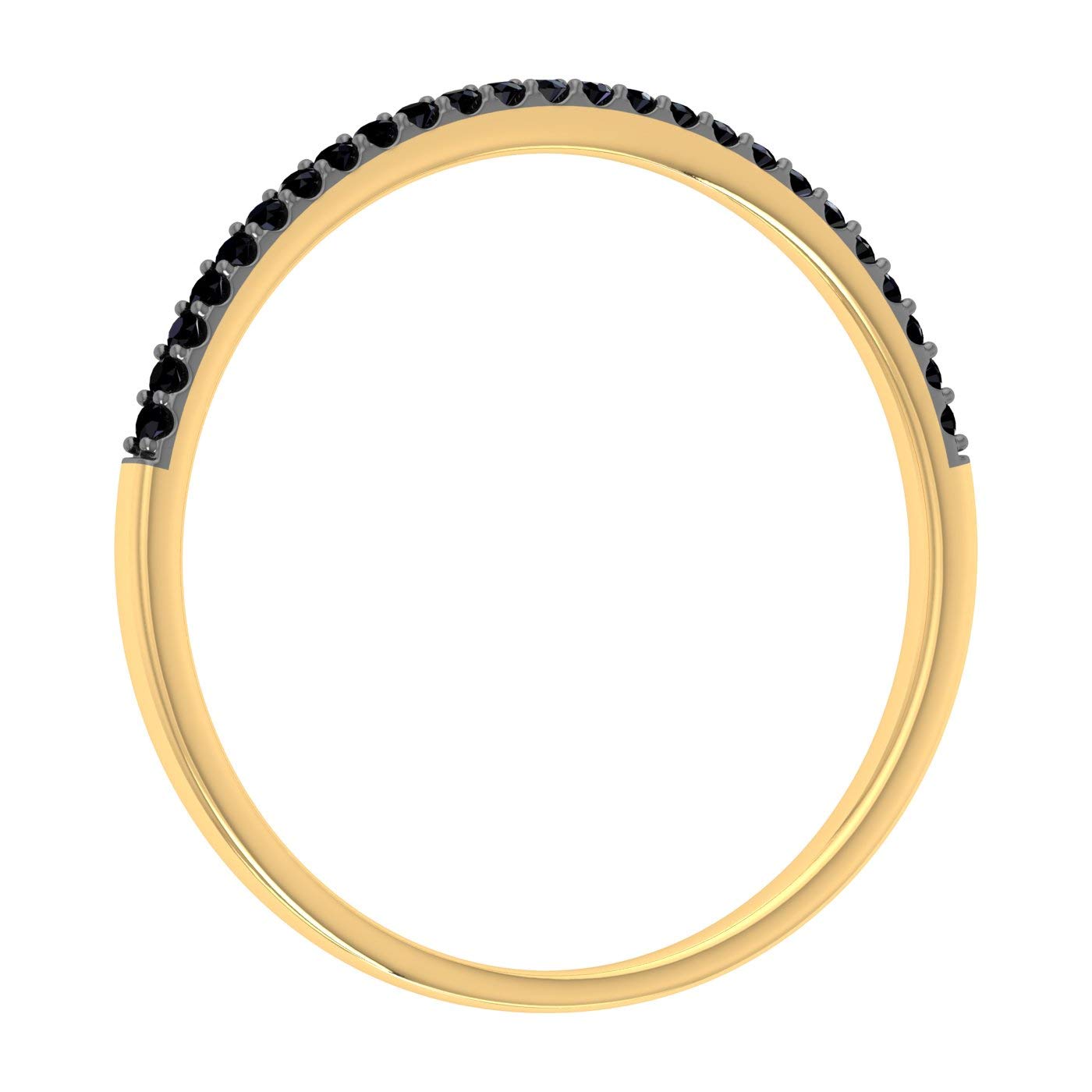 0.08 Carat (ctw) 10K Gold Round Black Diamond Ladies Dainty Anniversary Wedding Stackable Ring - Elegant Gift for Her, Perfect for Valentine's Day, Anniversary & Special Occasions