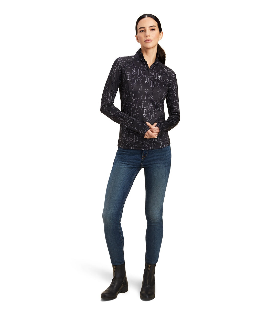 Ariat Women's Lowell 2.0 1/4 Zip Long Sleeve Base Layer Shirt - Thermal Underwear for Hiking, Skiing & Outdoor Activities