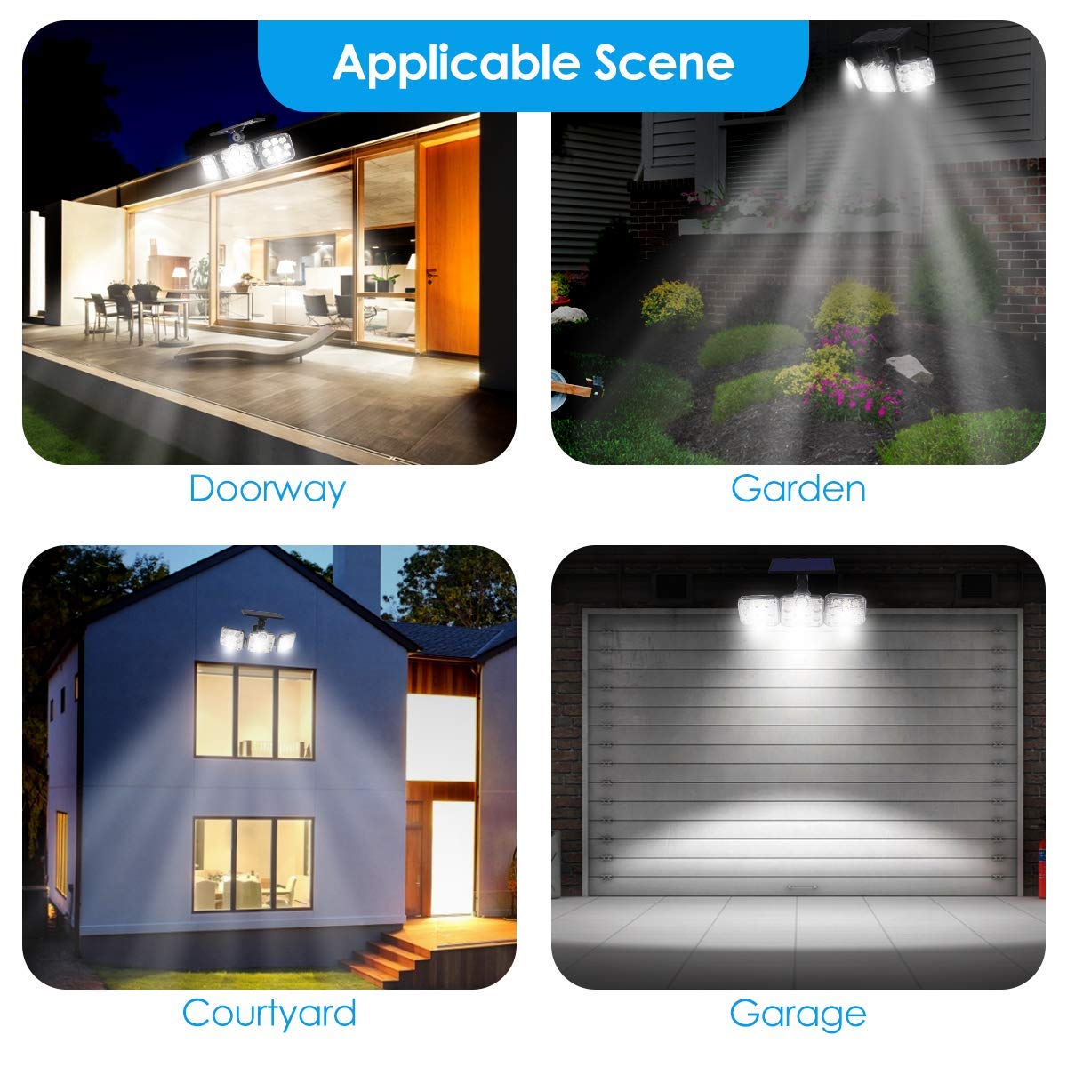 Solar Motion Lights Outdoor - 3 Modes, IP65 Waterproof, Super Bright for Garden & Pathway Security