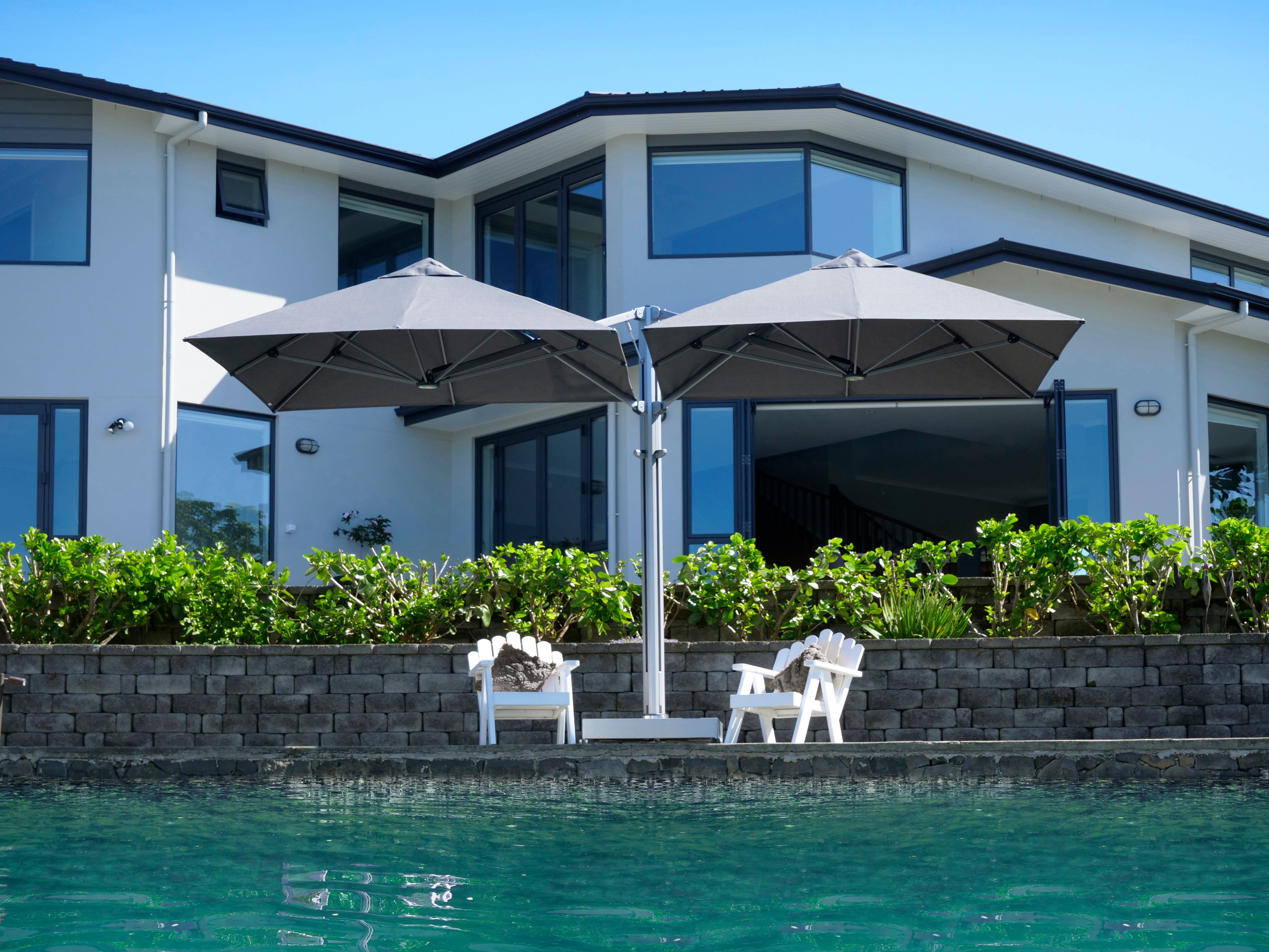 Shadowspec Unity™ Quattro 4 Large Square Umbrellas for Outdoor Patio, Garden, Poolside, and Beach - Durable Sun Shade Canopy for Commercial & Residential Use