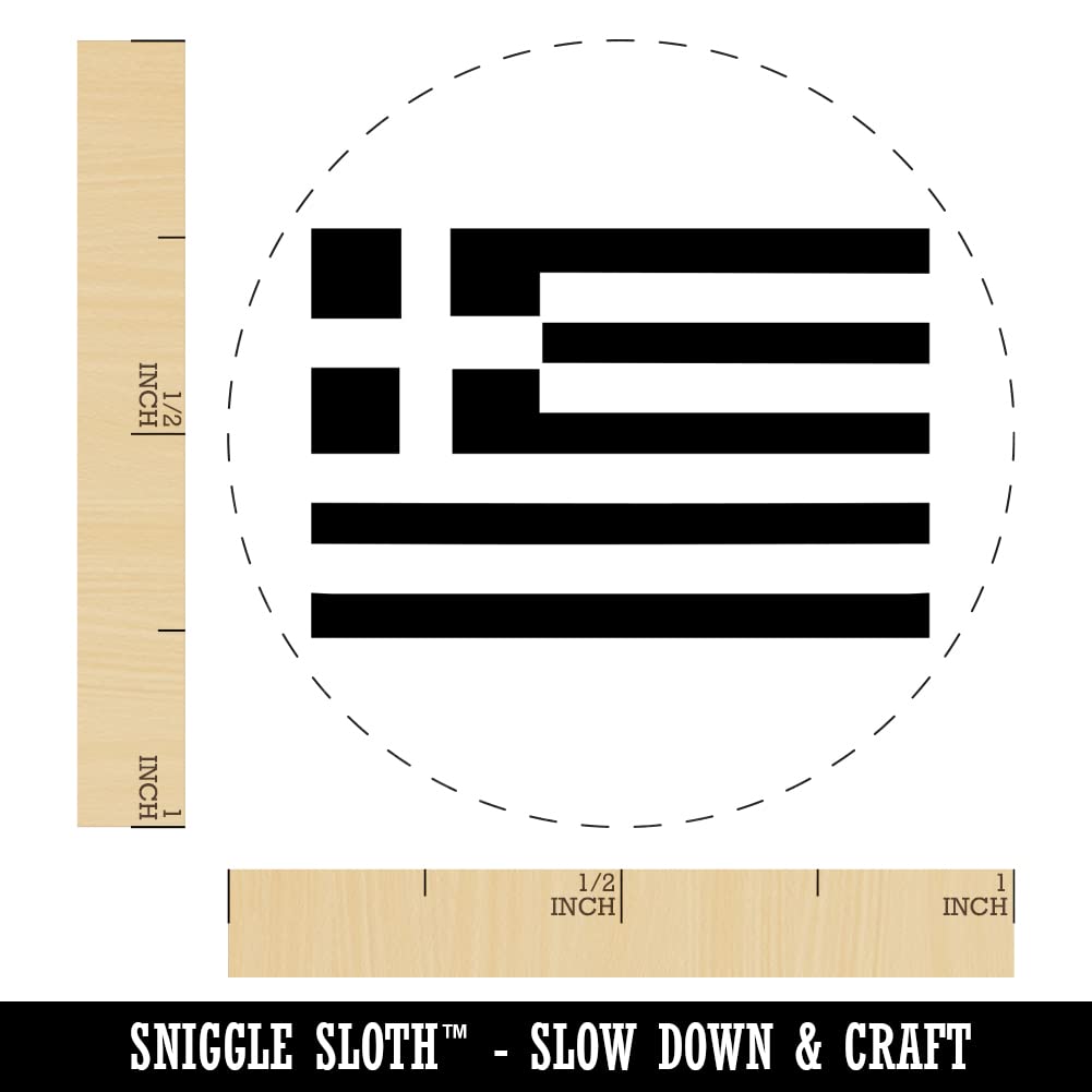 Greece Flag Self-Inking Rubber Stamp - 1 Inch Medium Stamp with Black Ink for Crafting, Scrapbooking & Planner Decoration - Perfect for DIY Projects, Stationery & Travel Journals