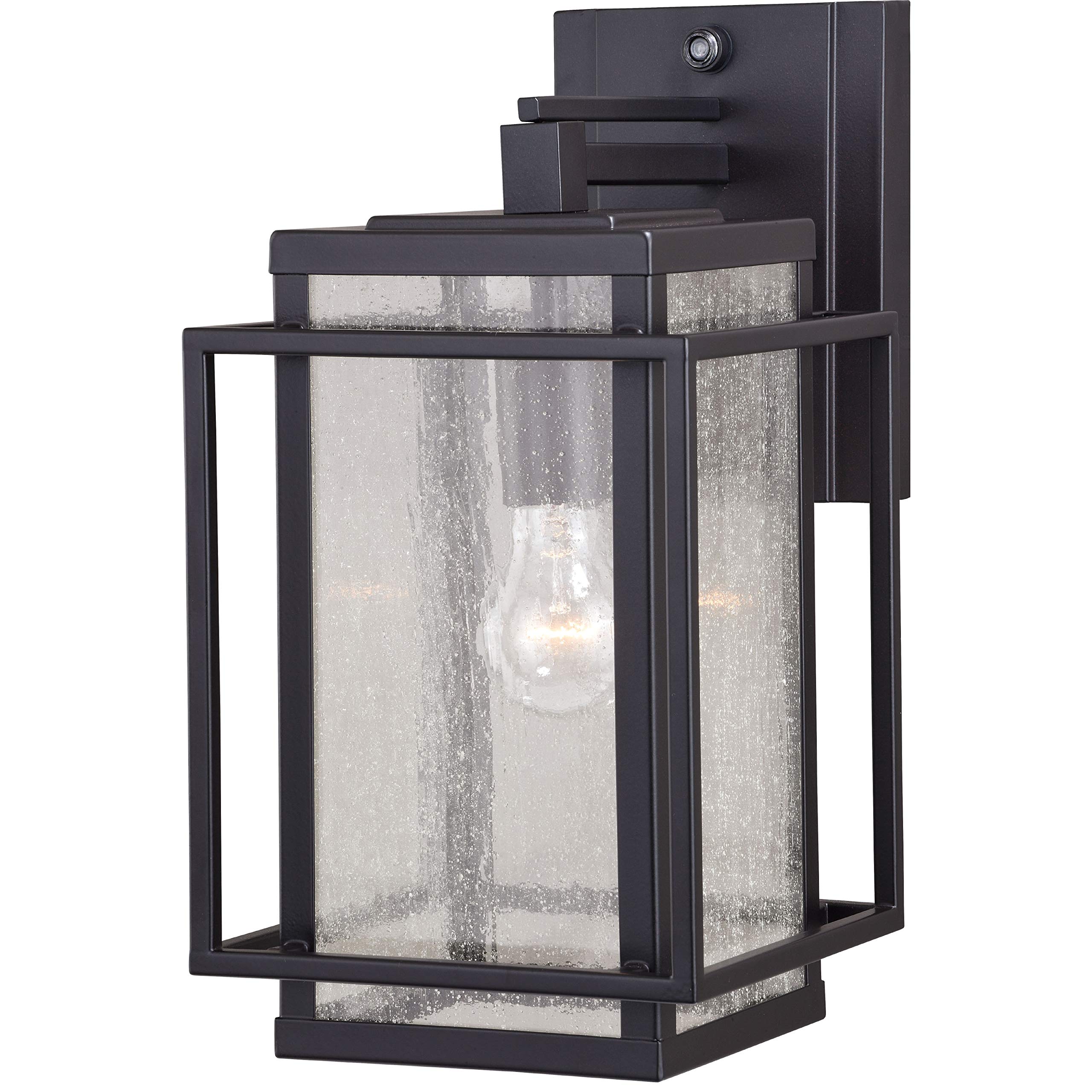 VAXCEL Hyde Park 1-Light Dusk to Dawn Outdoor Wall Lantern - Bronze Finish with Clear Glass - Perfect for Porch, Patio, and Garden Lighting