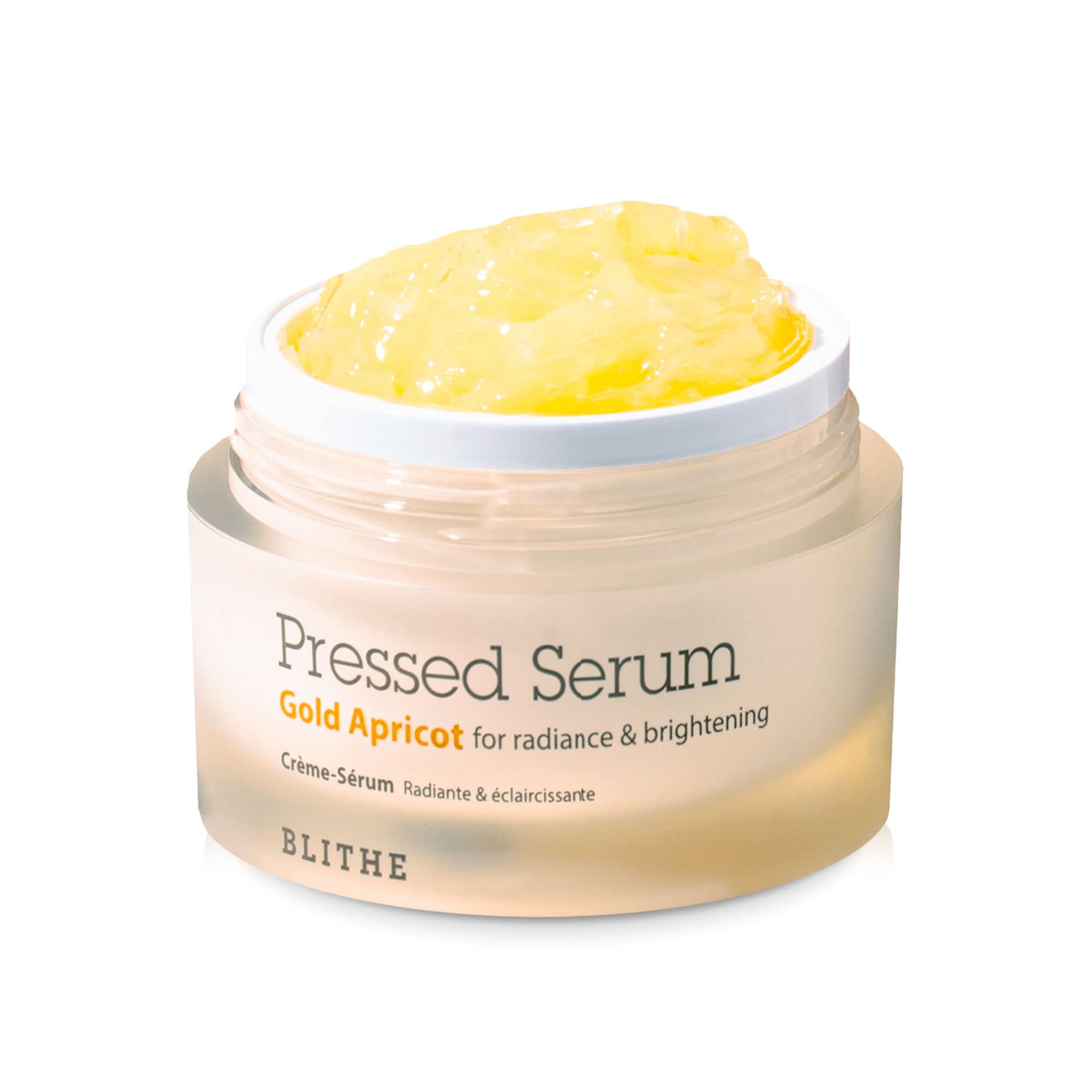 BLITHE Gold Apricot Pressed Serum - Korean Glass Skin Moisturizer with Niacinamide for Natural Glow & Radiance | Hydrating Face Serum for Women (1.68 Fl Oz) | Perfect for Daily Skincare Routine & Nighttime Hydration