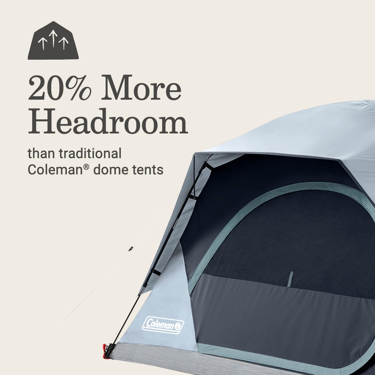 Coleman Skydome 4-Person Camping Tent with Built-in LED Lights - Weatherproof, PFAS-Free Materials, Easy 5-Minute Setup - Perfect for Family Camping, Backpacking & Outdoor Adventures