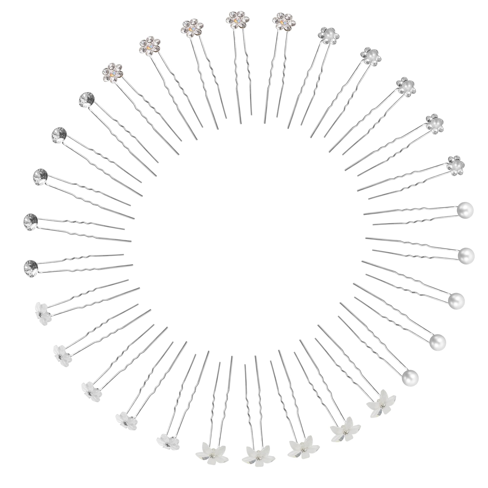 30Pcs White Juda Hair Pins for Women - Elegant Wedding Hair Accessories, Bun Hairstyle Pins, Bridal Hair Styling Essentials - Perfect for Weddings, Prom, Parties & Formal Events